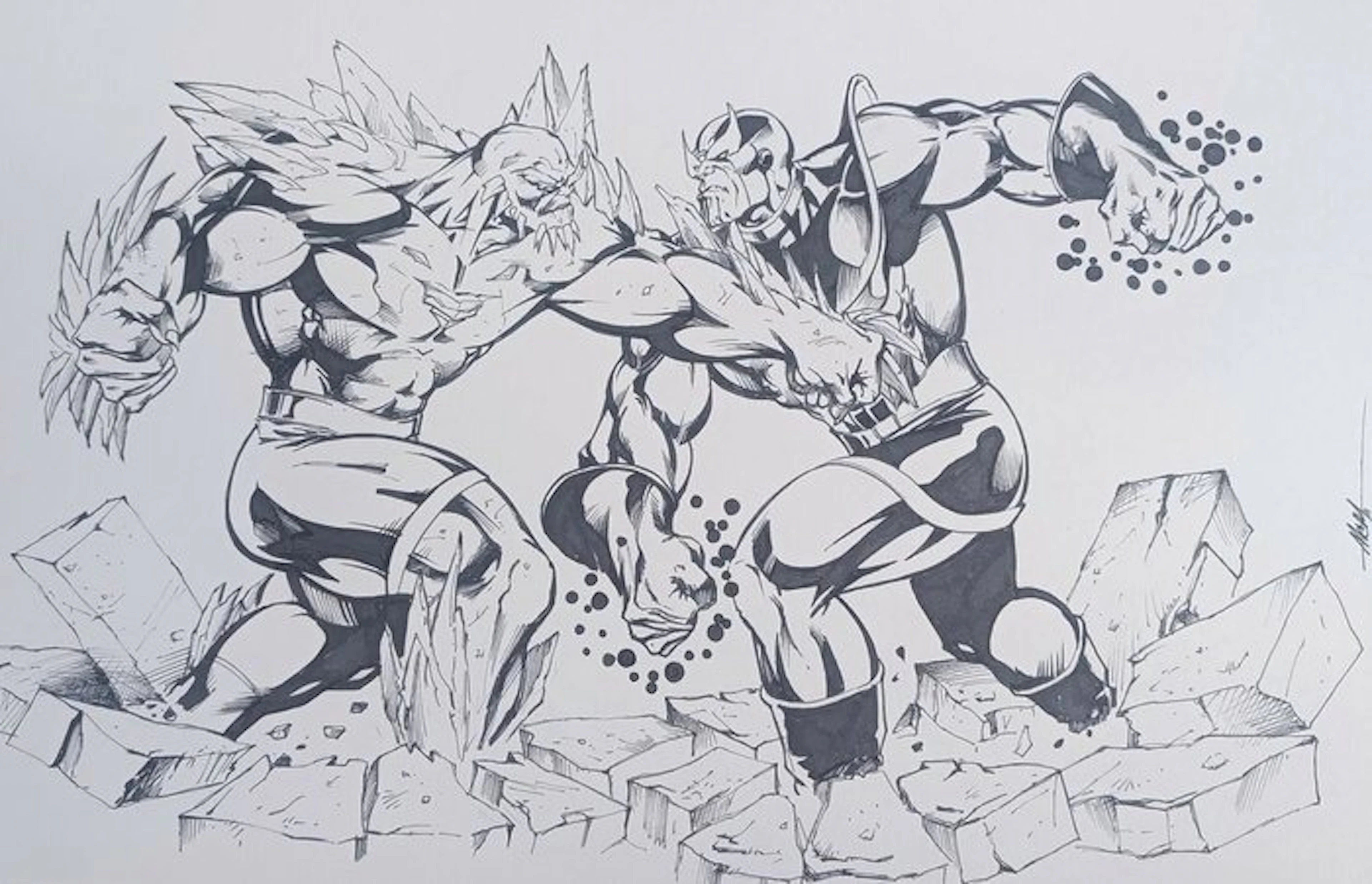 Mc Wyman - 1 Original drawing - Thanos - Vs Doomsday - 2011