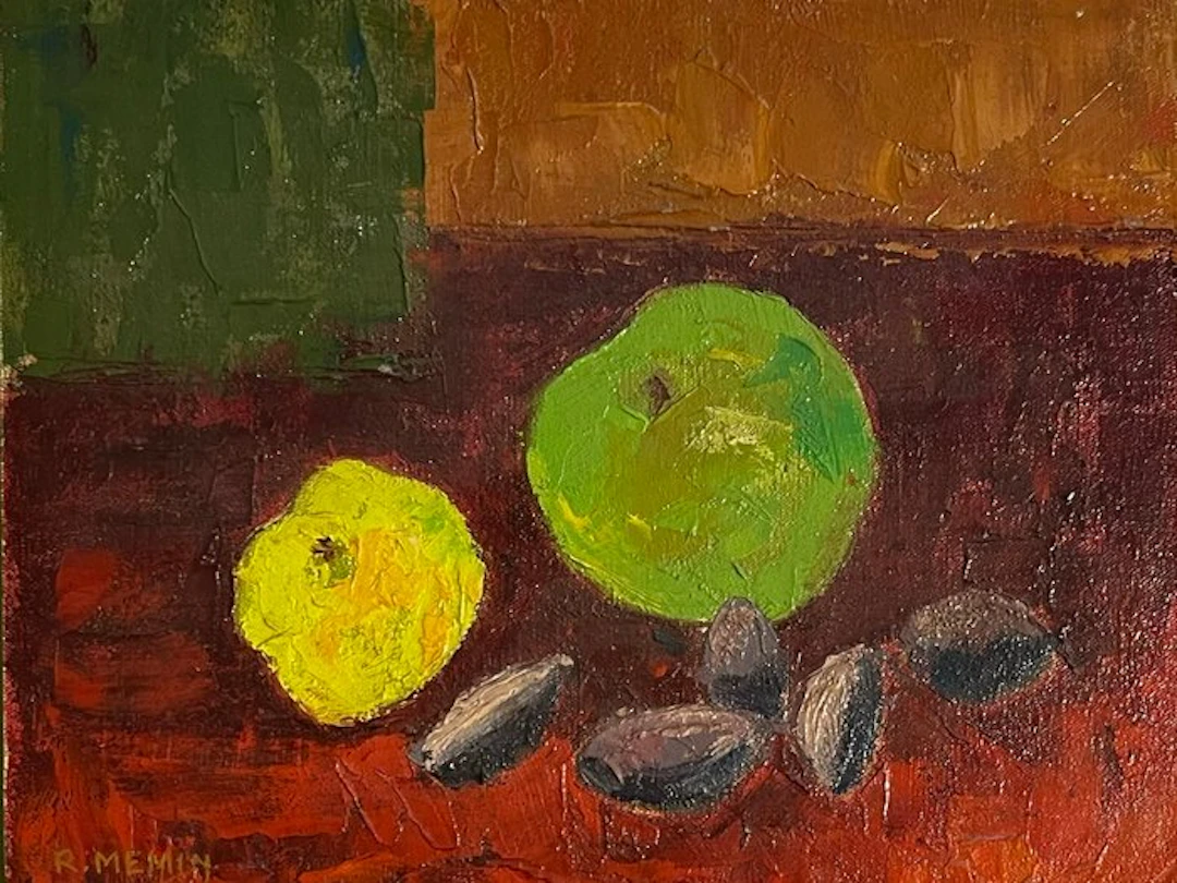 Rudy Mémin (1930 – 2026) - Nature morte aux fruits et aux...