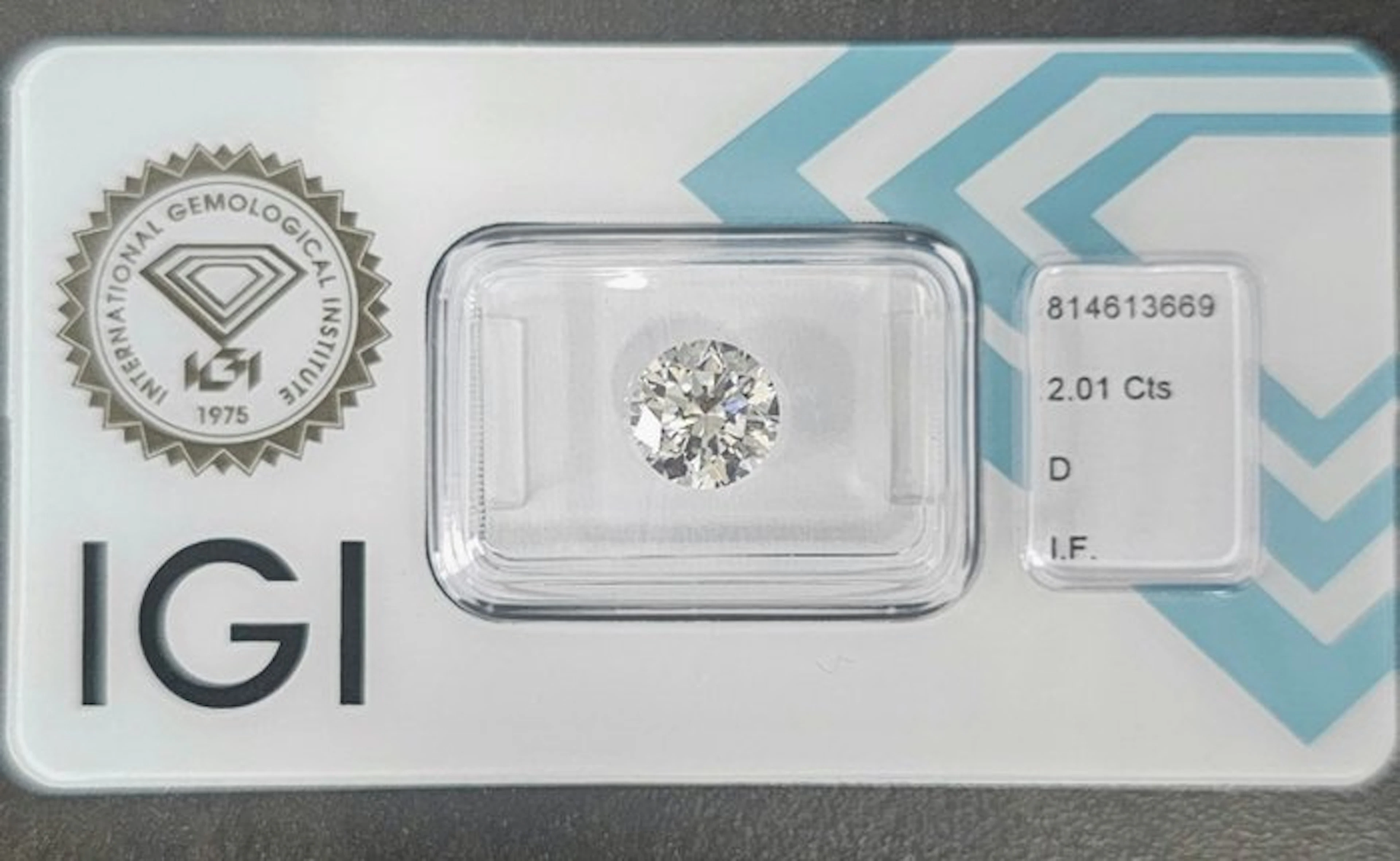 1 pcs Diamond (Natural) - 2.01 ct - Round - D...