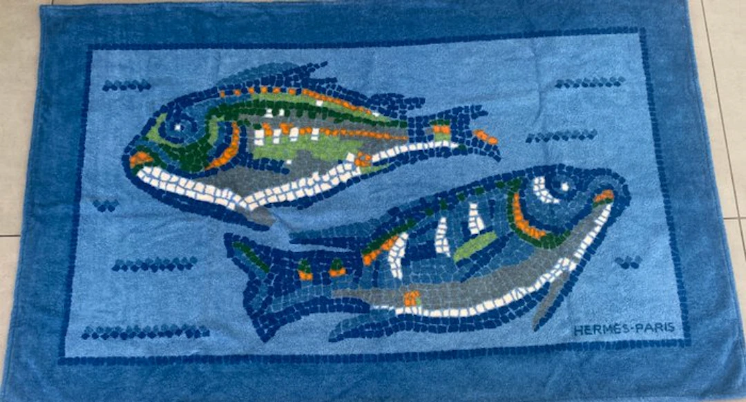 Hermès - Beach towel - 150 cm - 90 cm - Mosaic Fish Model