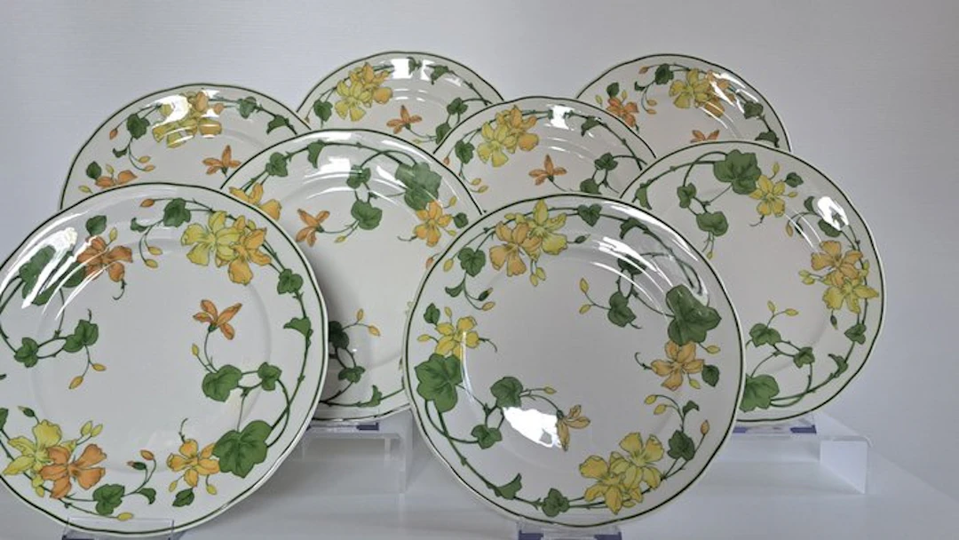 Villeroy & Boch - Breakfast plate (8) - Geranium - Vitro-Porcelain - Classic
