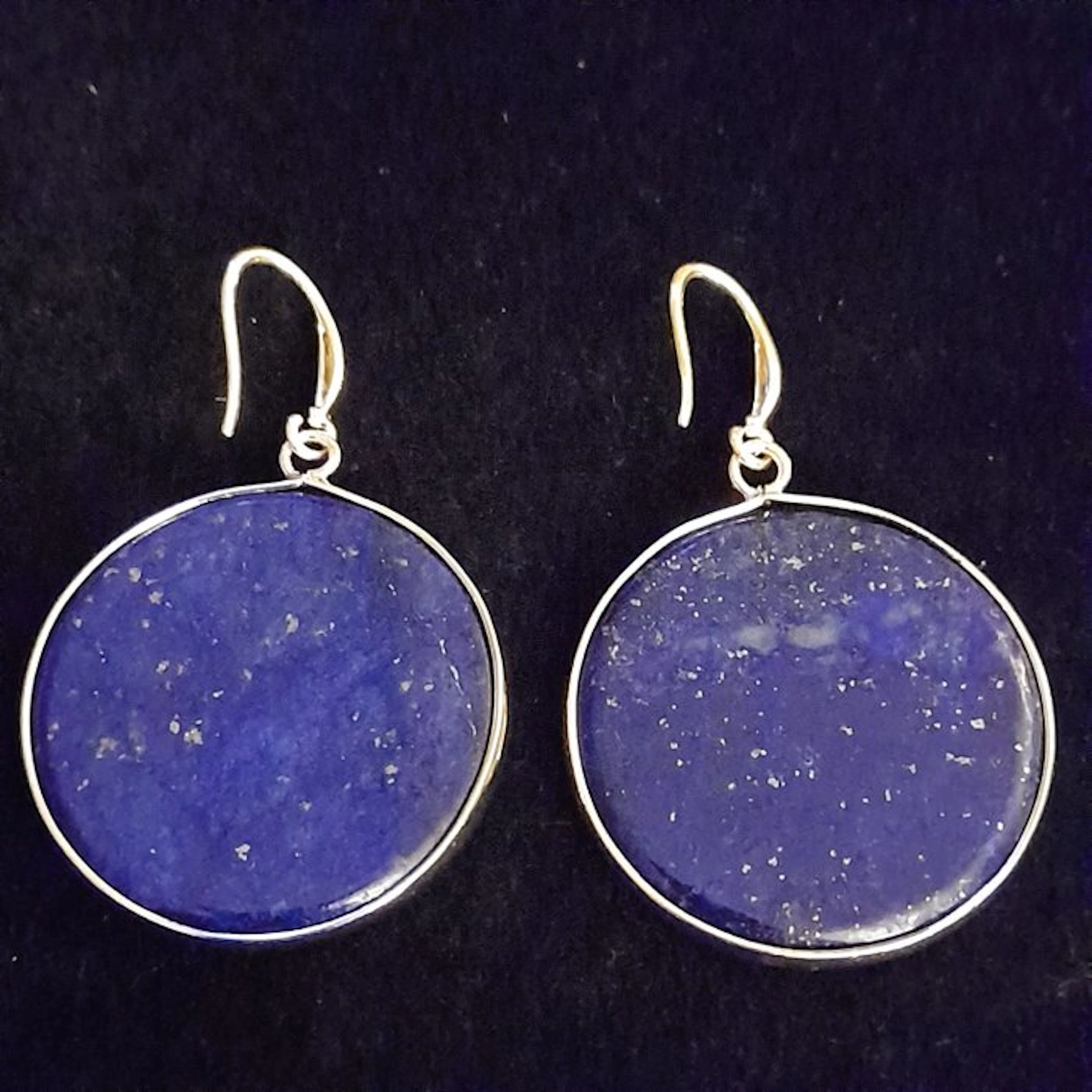 Lapis lazuli - Beautiful natural lapis lazuli round earrings - Earrings