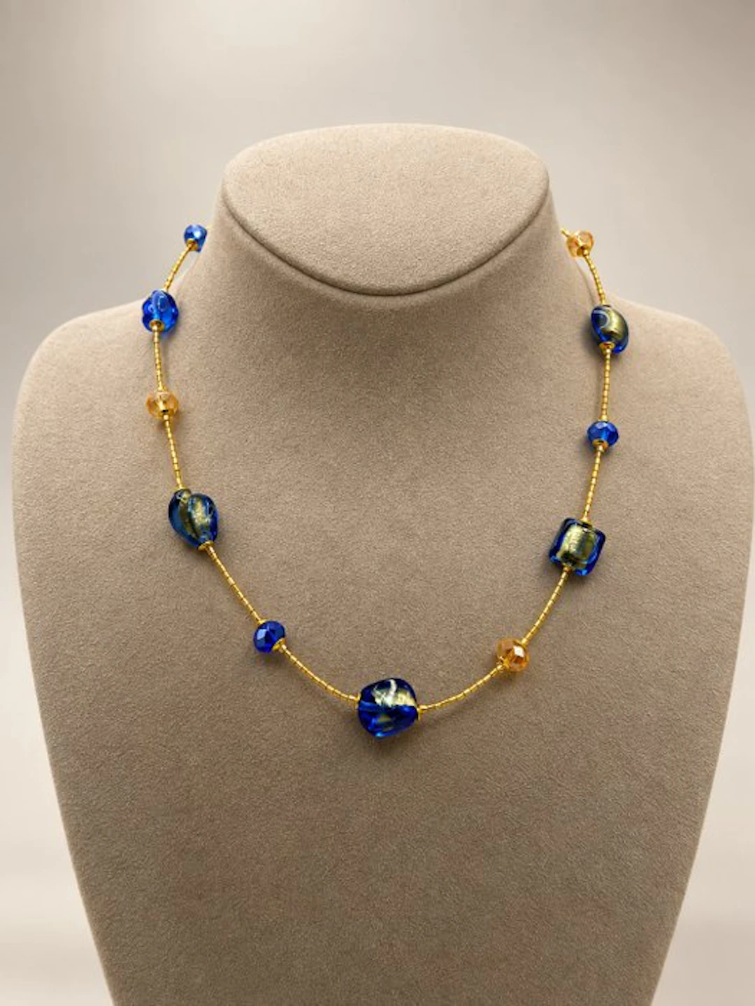 24 kt. - Murano glass, Yellow gold - Necklace - Murano glass gold leaf