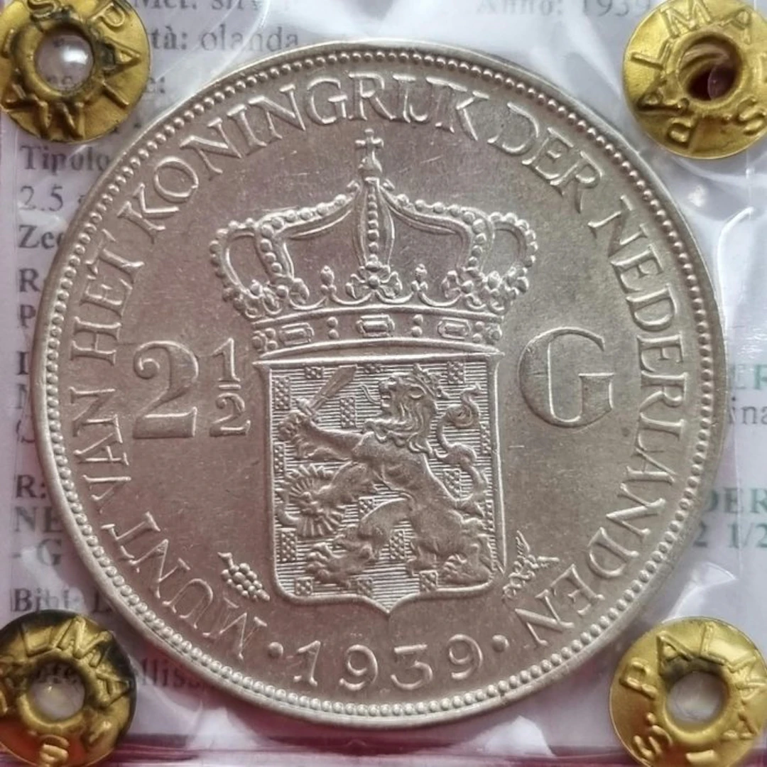 Netherlands. Wilhelmina. 2 1/2 Gulden 1939 (No reserve price)