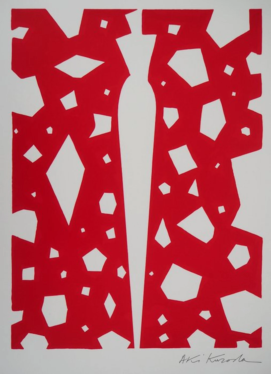 Aki Kuroda (1944) - Femme mystérieuse sur fond rouge