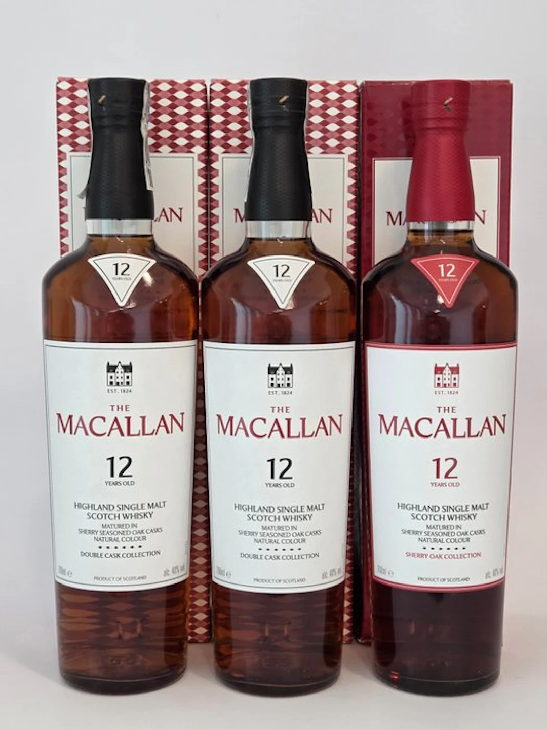 Macallan 12yo Double Cask & 12yo Sherry Oak Collection - 700ml - 3 bottles