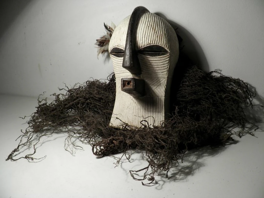 Tribal mask - Kifwebe - complete of costume