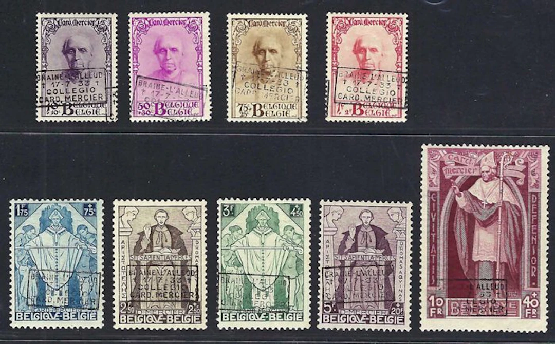 Belgium 1933 - The Cardinal Mercier series with overprint...