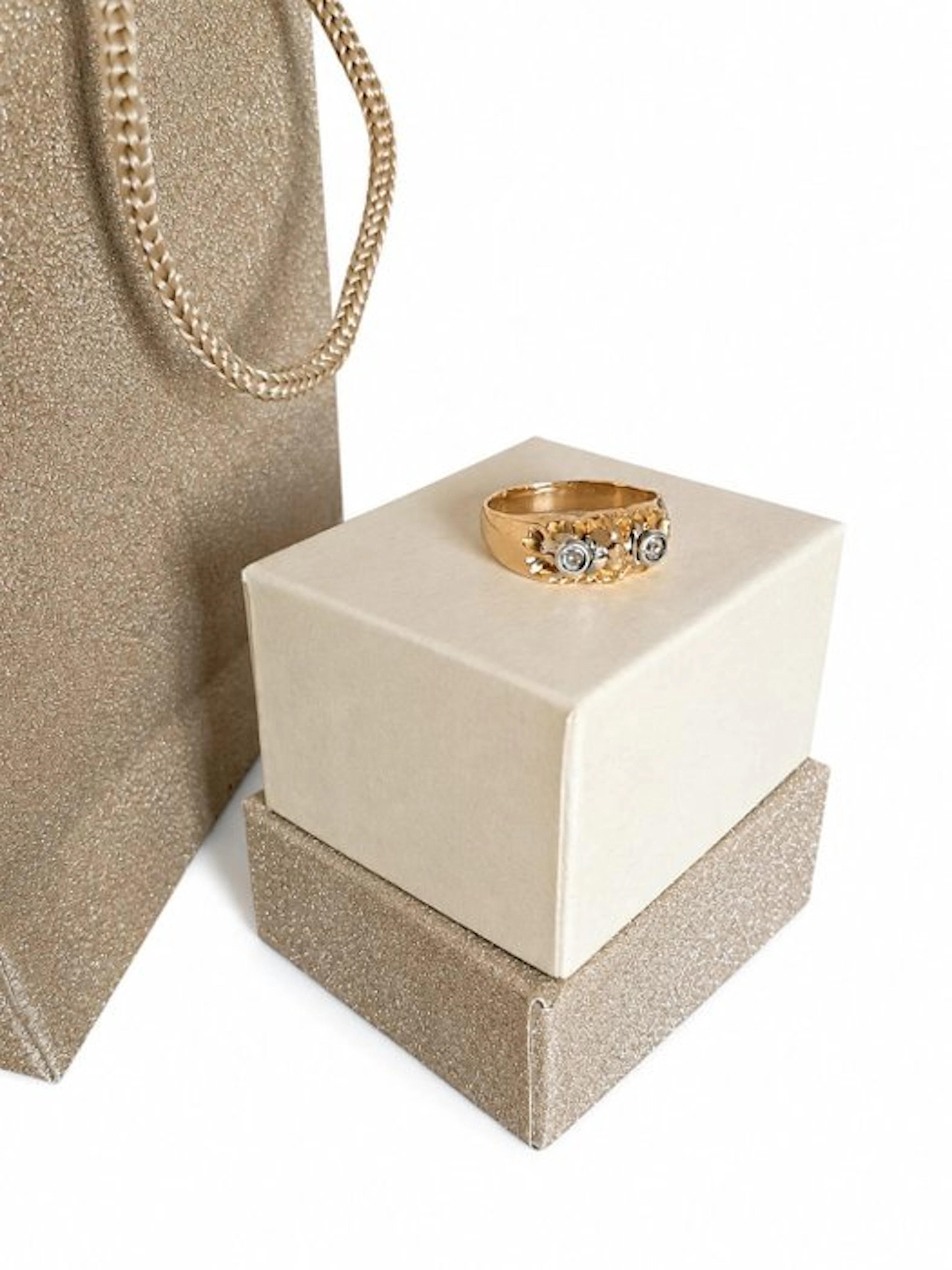 Cocktail ring - 18 kt. Yellow gold - 0.30ct. tw. Diamond (Natural)