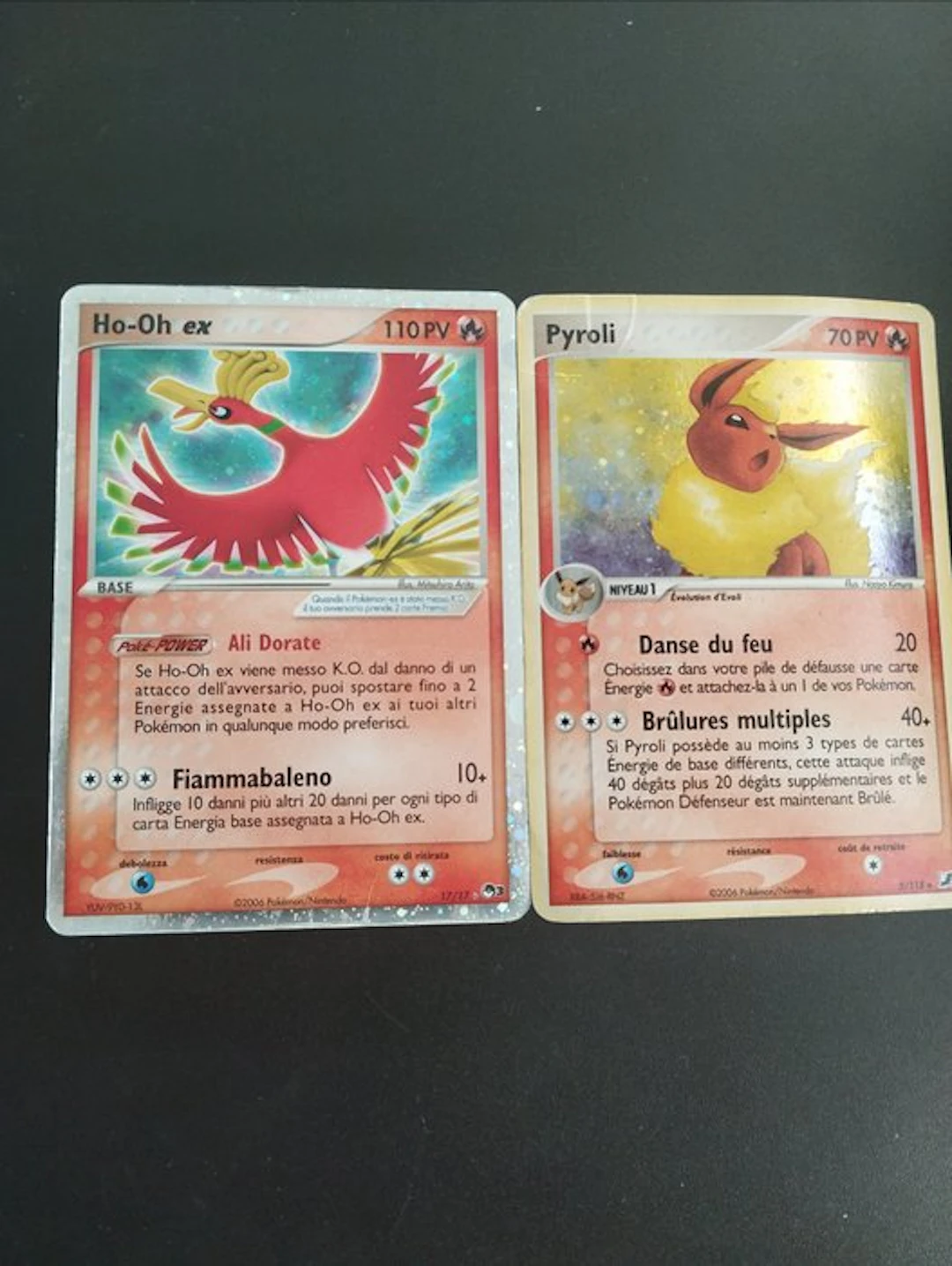 Pokémon - 2 Card - Ho-Oh, Pyroli Foil - EX