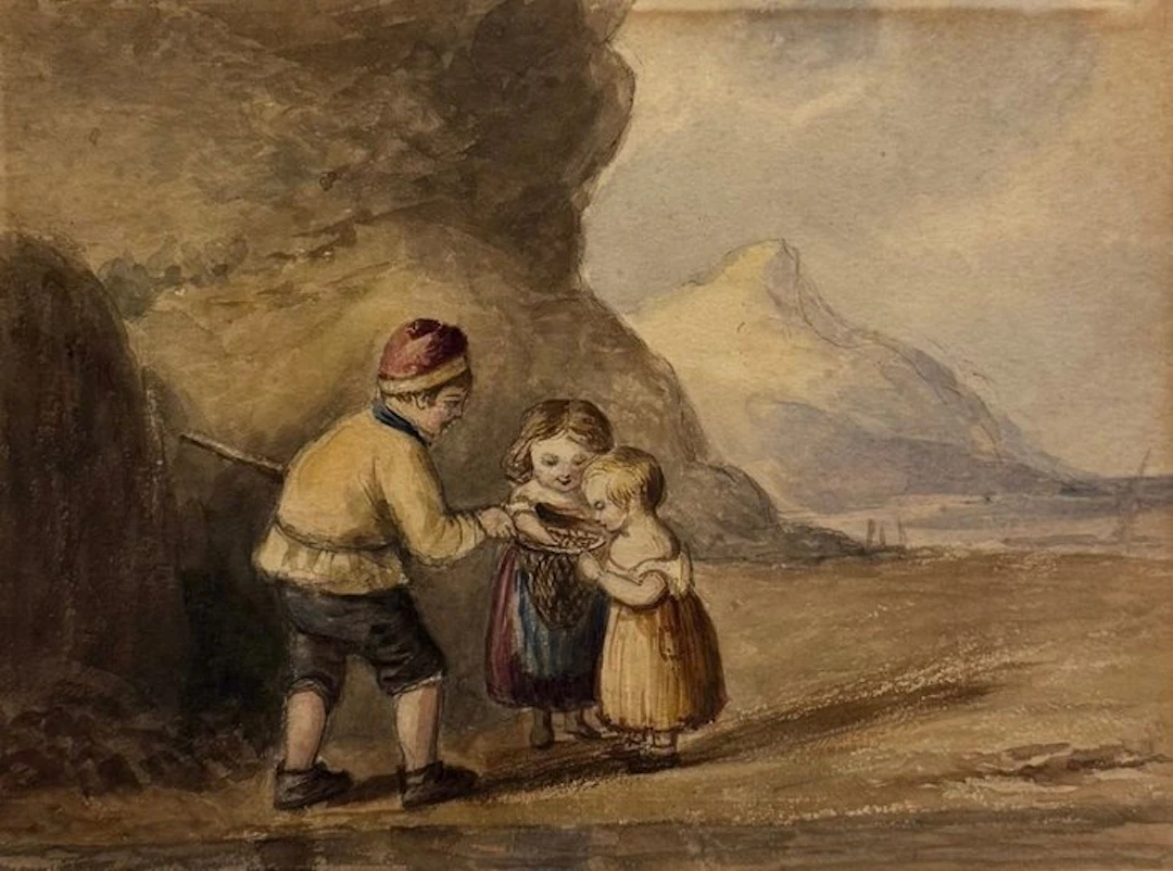 Italian school (XIX) - Bambini con retino