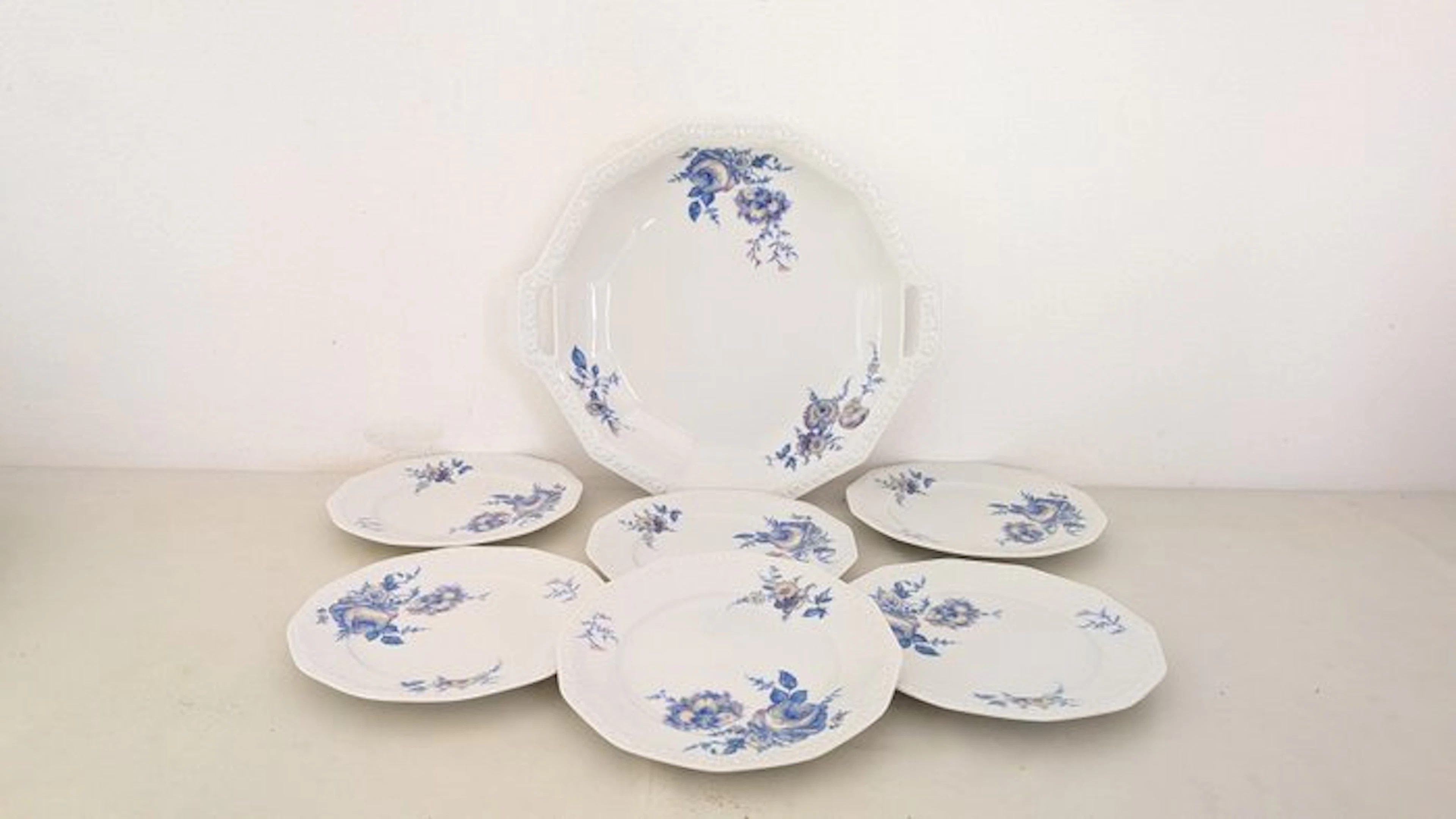Rosenthal - Table service for 6 (7) - Blue Rose - Porcelain - Marie