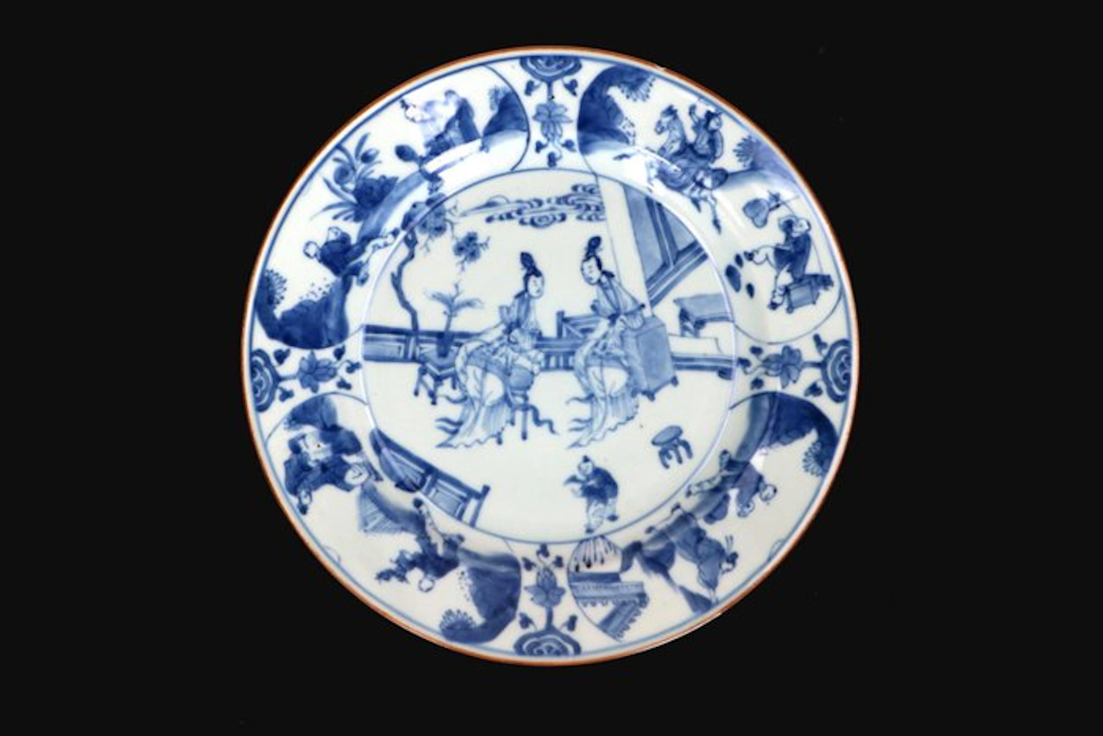 Plate - Porcelain - Large blue & white dish