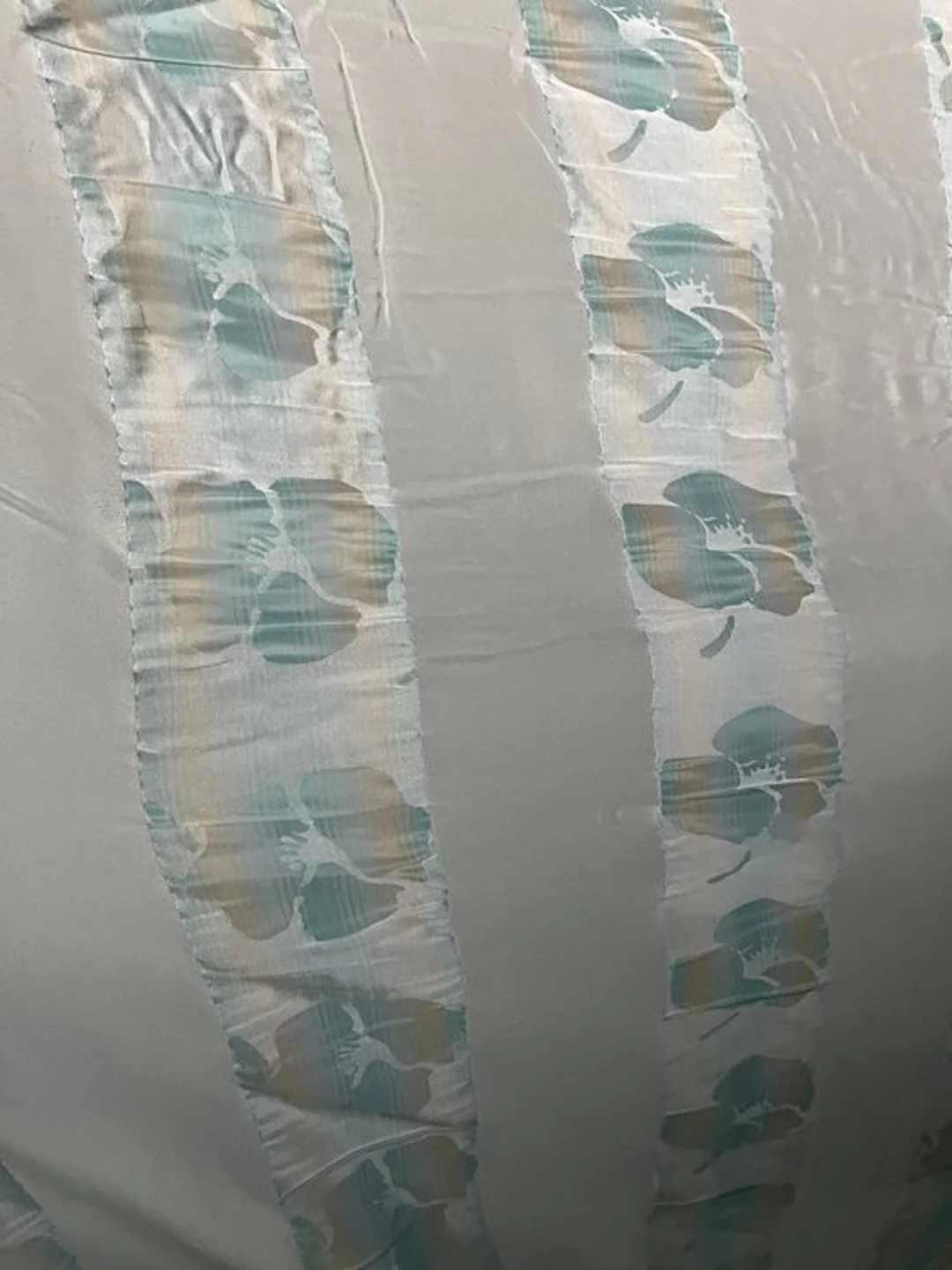 Transparent floral-striped fabric – poetry on organza...