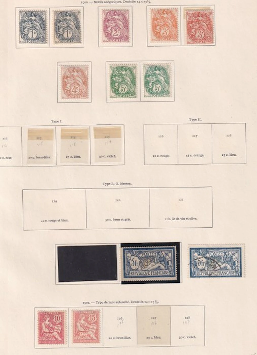 France 1900 - superbe collection de timbres