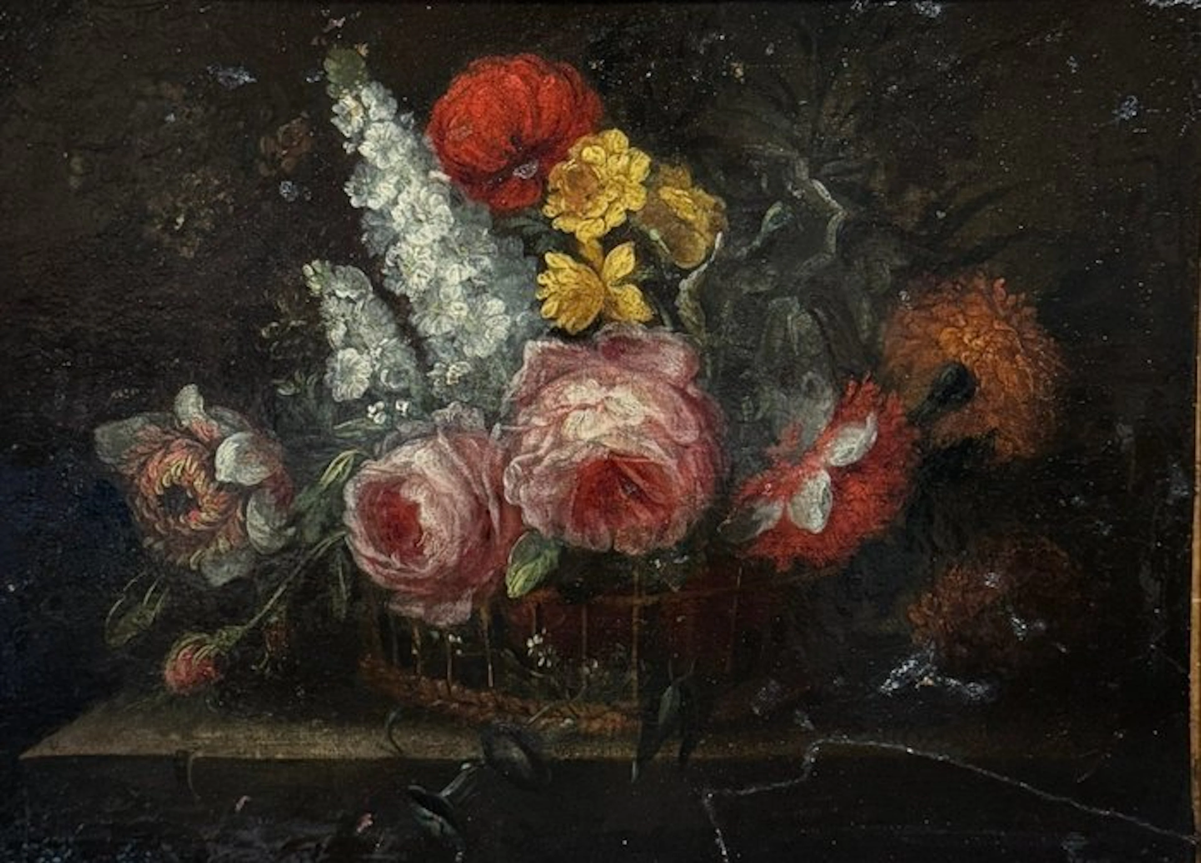 École Baroque Espagnole (c. 1700) - Panier à Fleurs