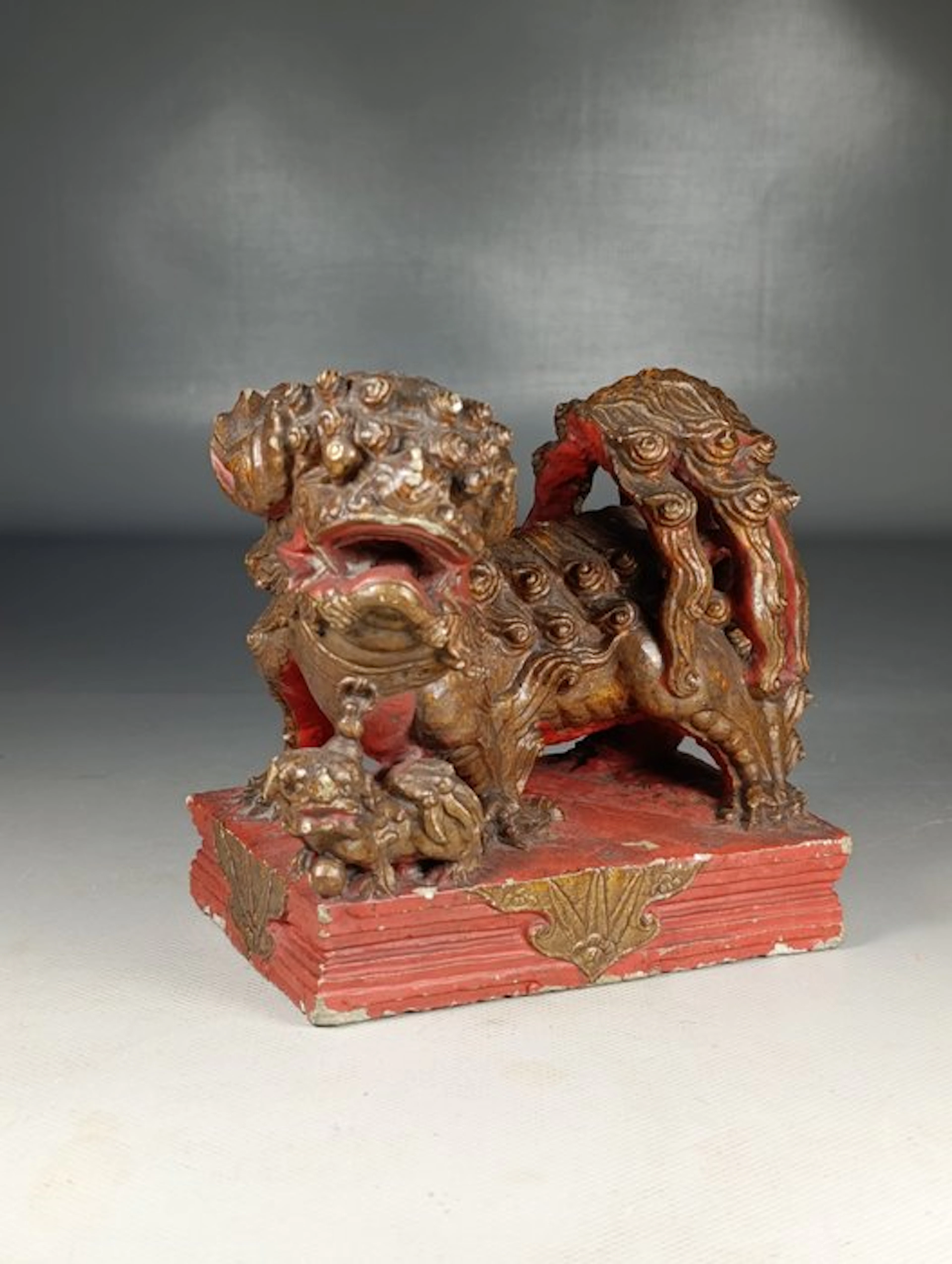 Asie – Sculpture de Chien de Fo (Gardien du temple) en...