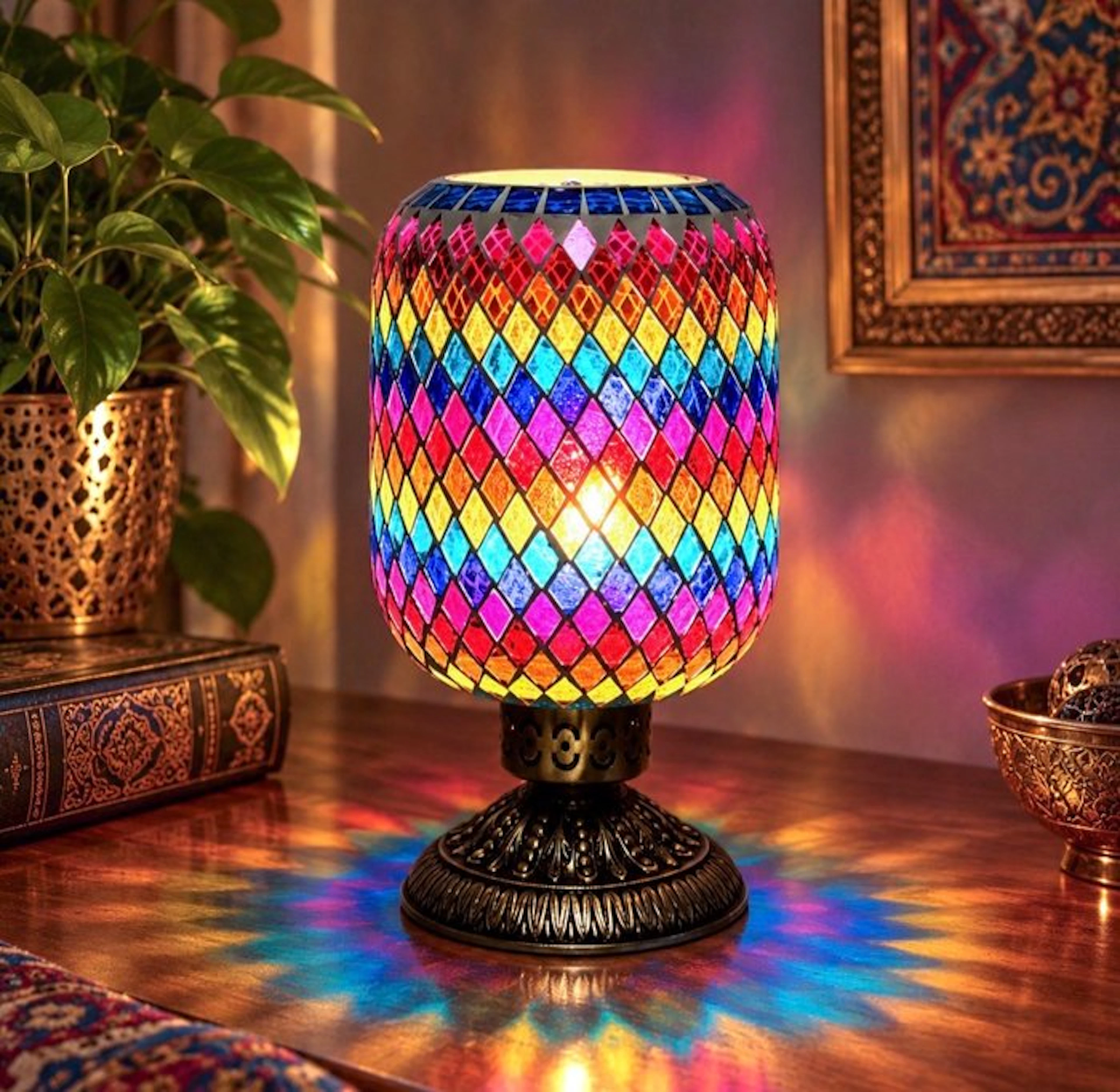 Lamp - Glass, Metal - glass mosaic lamp