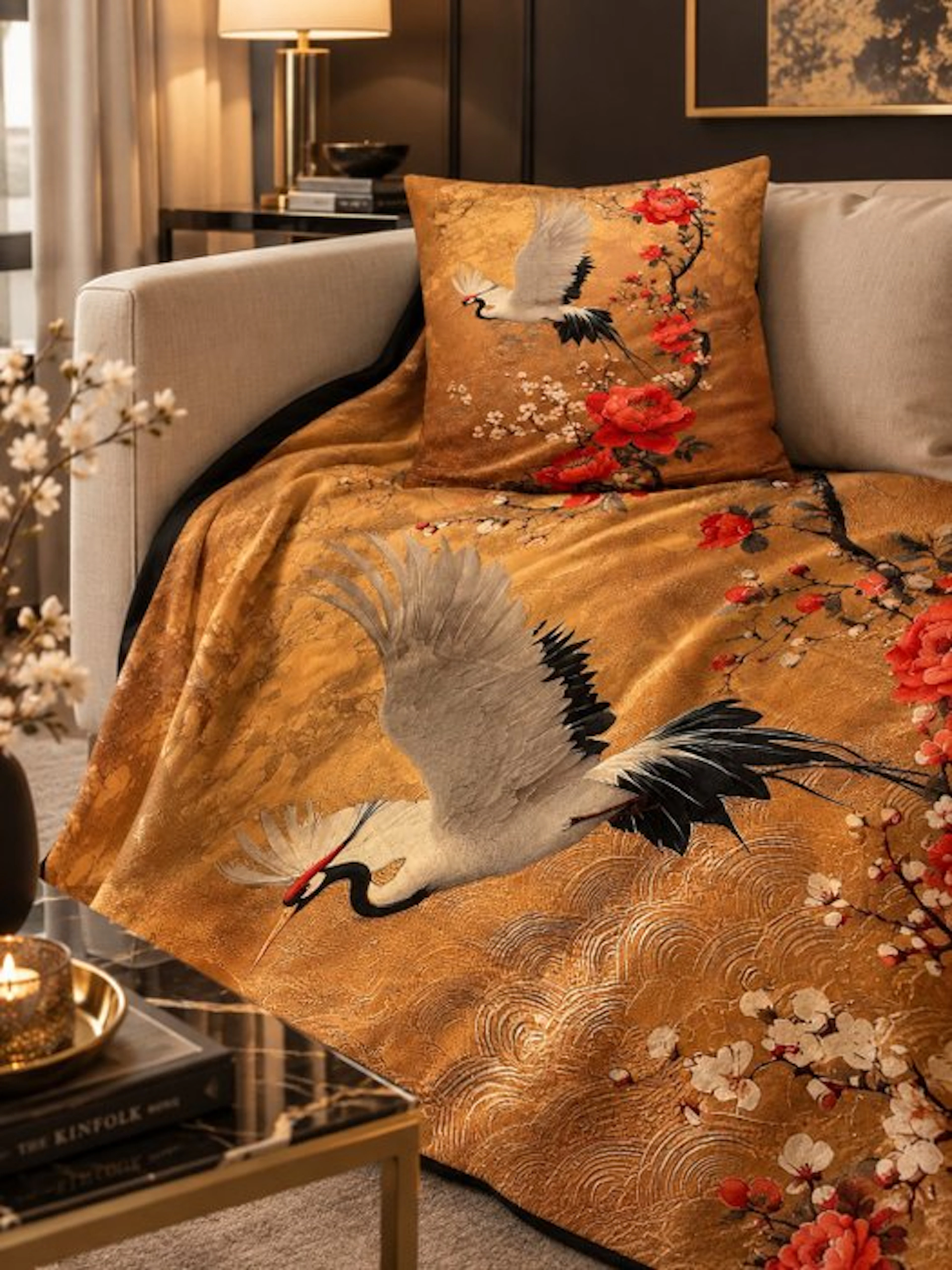 Japandi Royale — Elegance in Art Deco minimal style - Throw (2) -