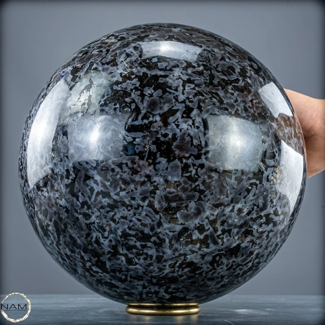 Natural Merlinit-Gabro sphere of the highest quality 22...