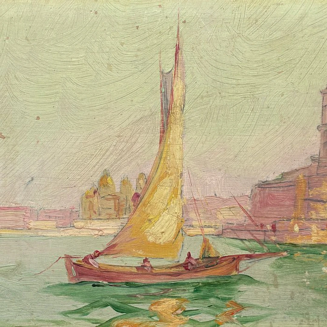 French school (XIX) - Marine aux bateaux à Marseille...