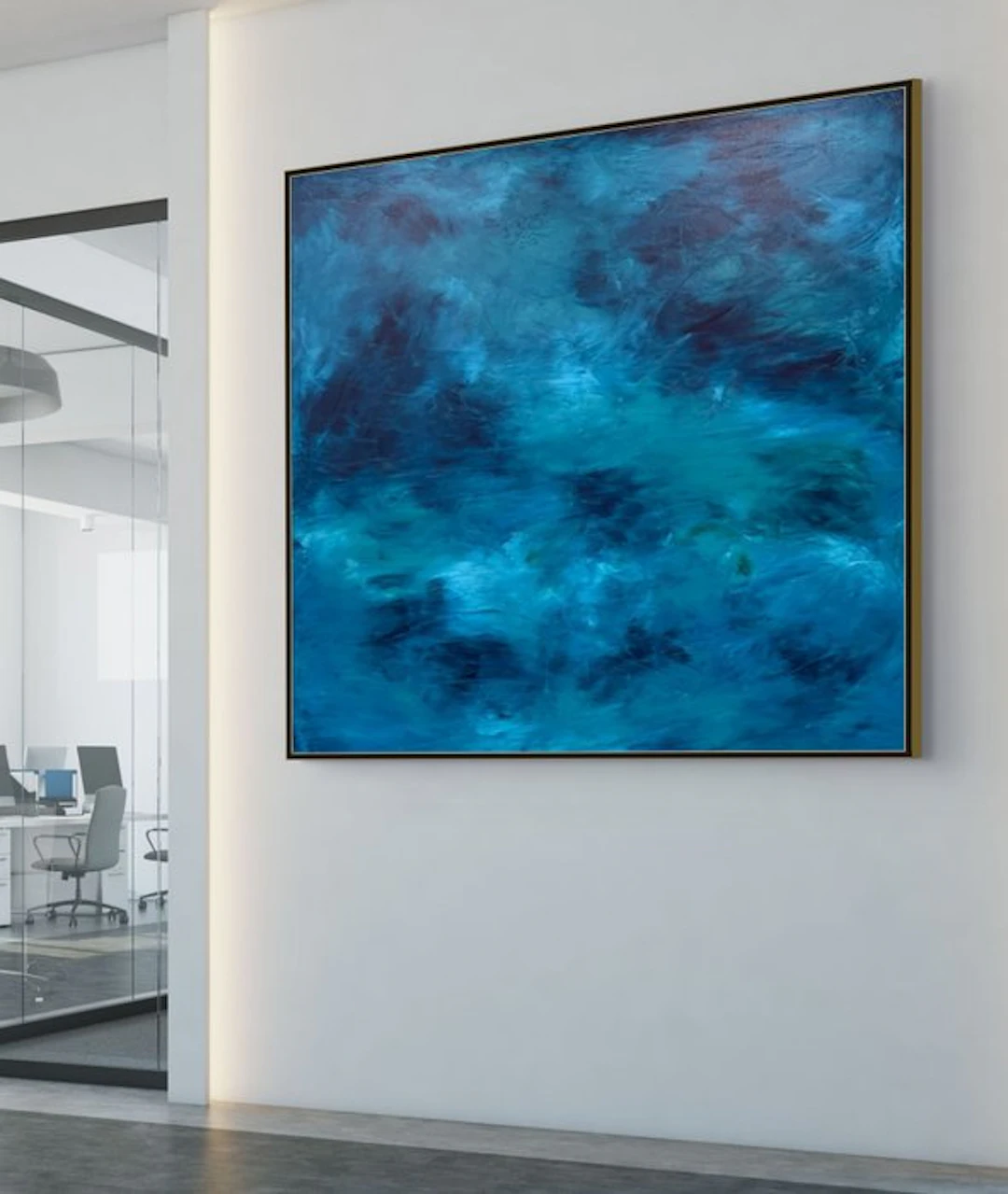 Irina Morisch - Blue wave nr.17 -XXL square artwork-