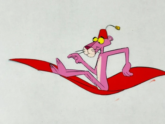 Friz Freleng - Original animation cel and drawing of Pink...