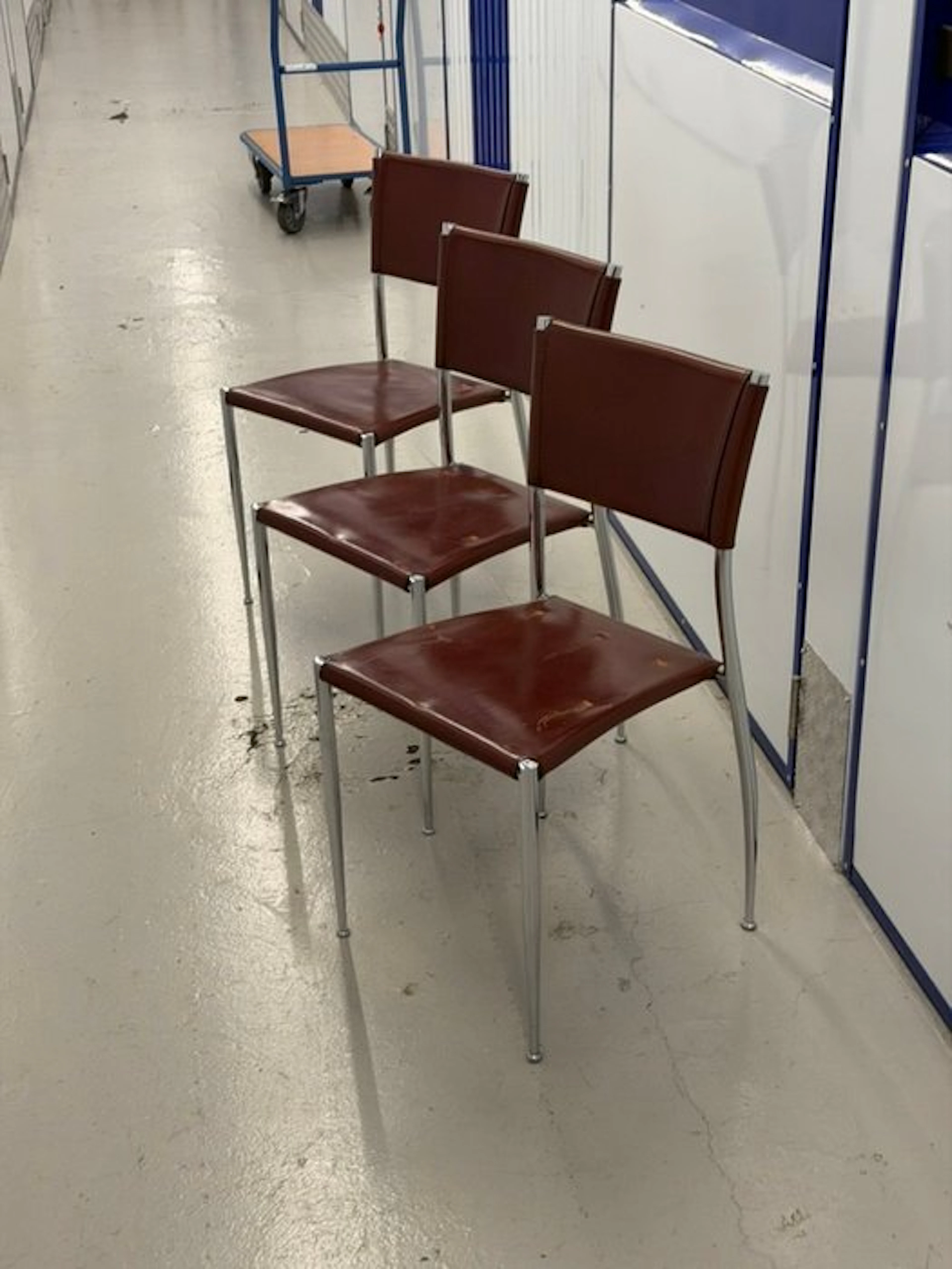 Fasem - Chair (3) - Ginger - Leather, Chrome - Set of 3 Fasem “Ginger”