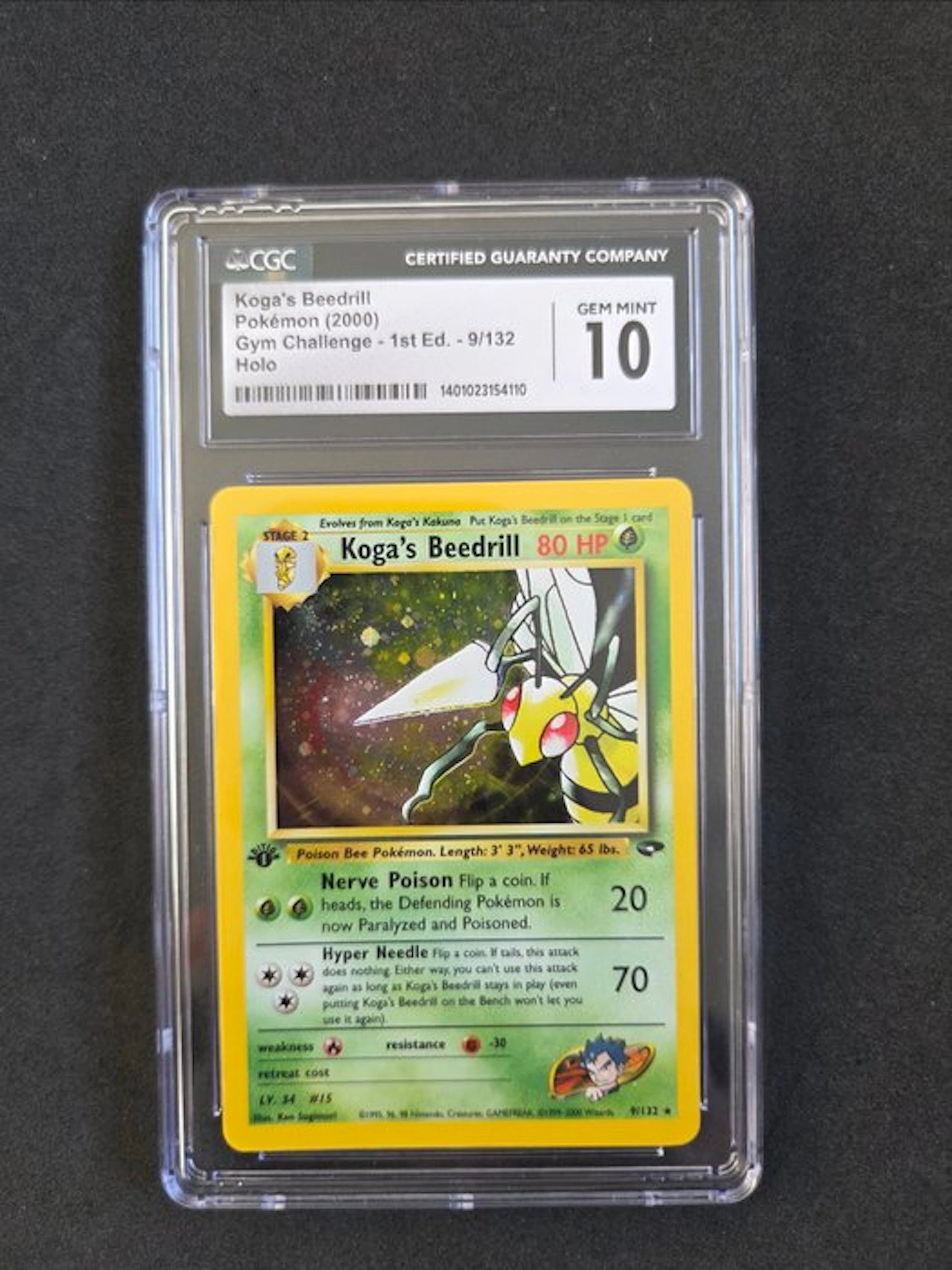 1 Graded card - Koga's Beedrill 9/132 Holo, First edition - CGC 10