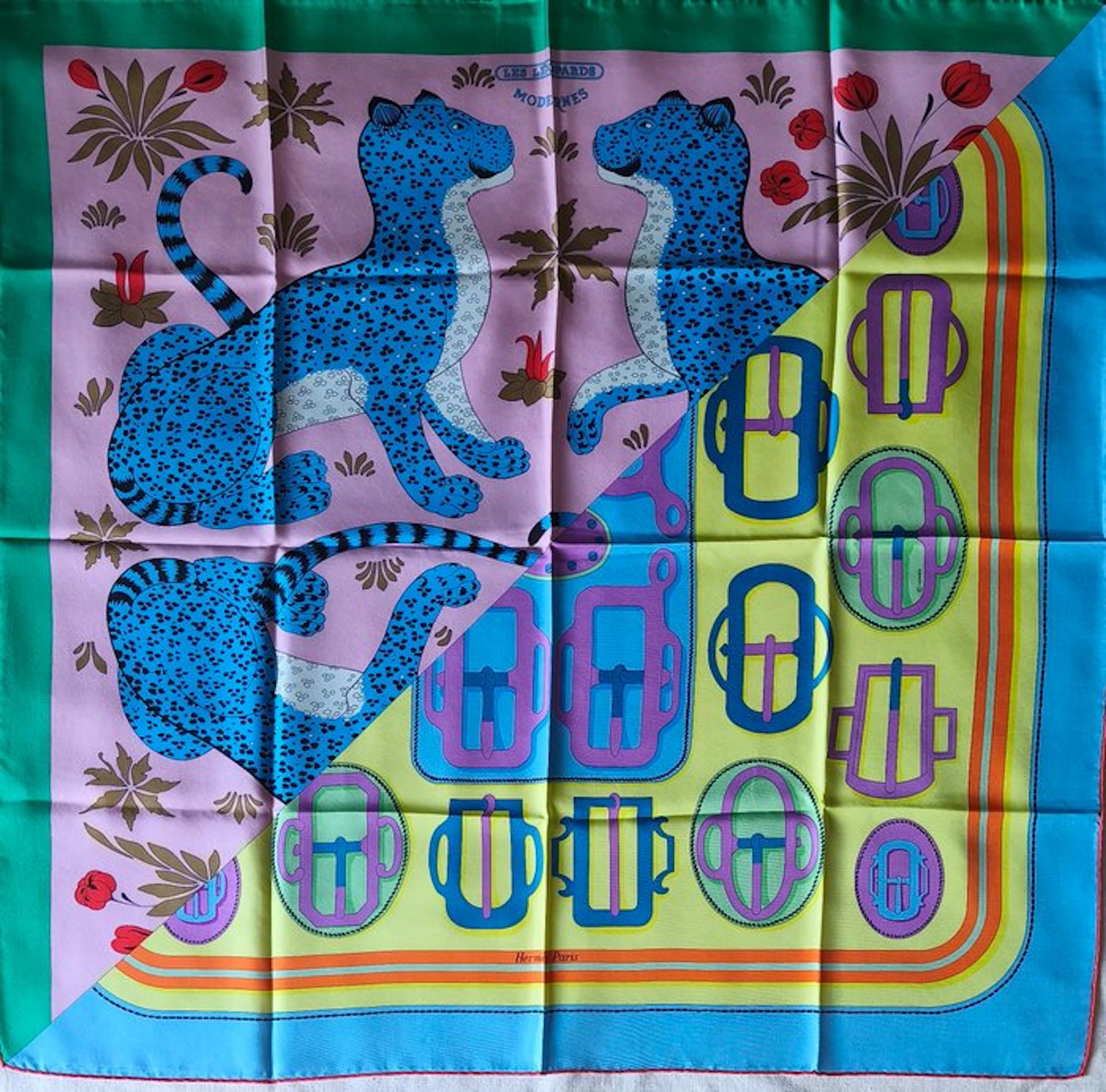 Hermès - LES LÉOPARDS MODERNES by Christiane Vauzelles - Foulard