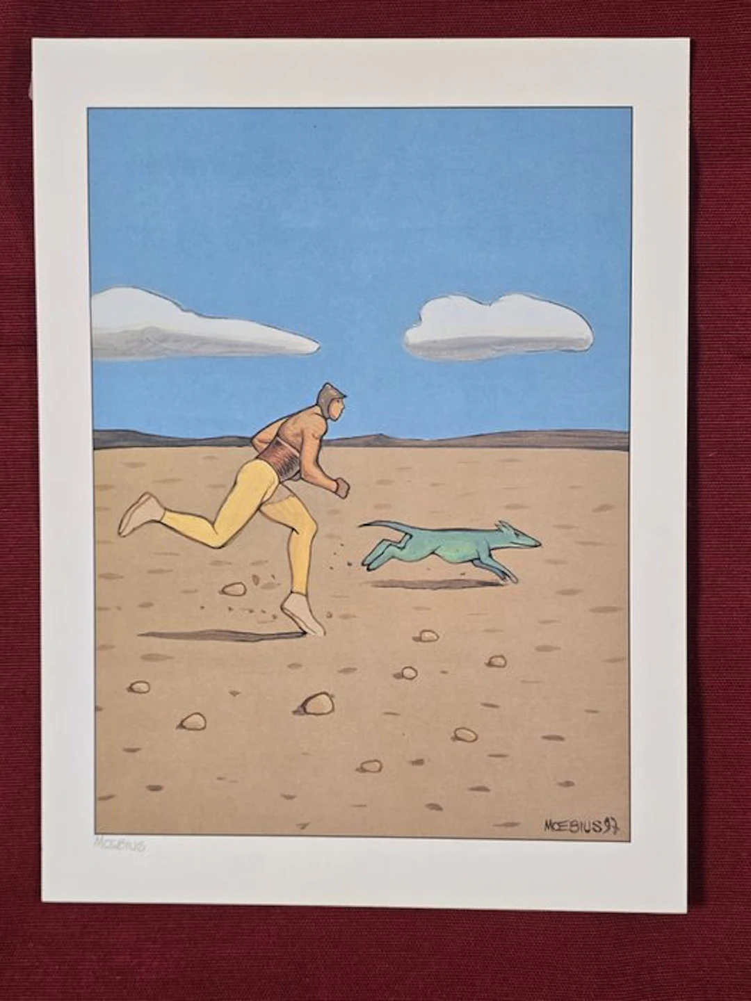 Moebius - 1 Signed print - Corsa nel deserto