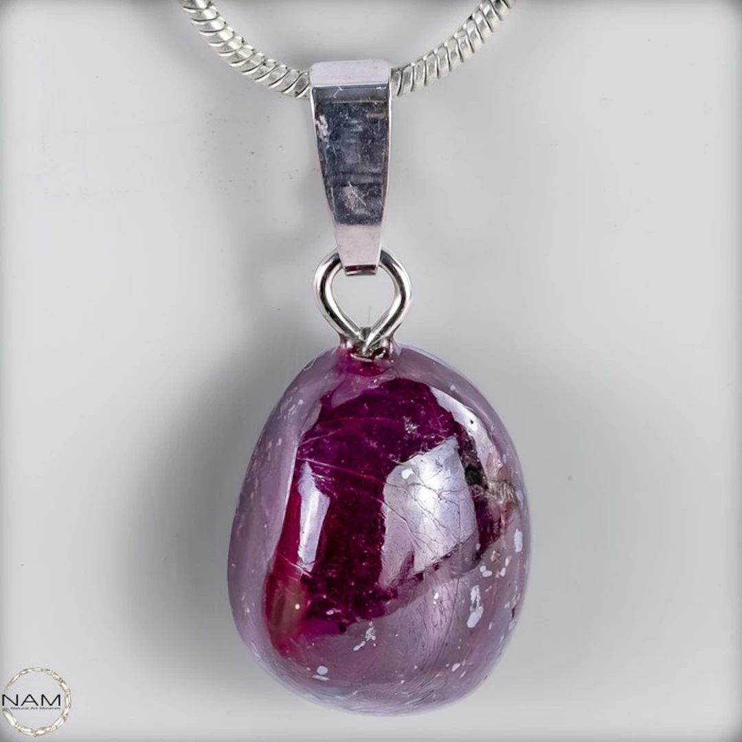 Ruby pendant – 925 silver – 15.3 ct - Intensive Pink-Red- 3.06 g