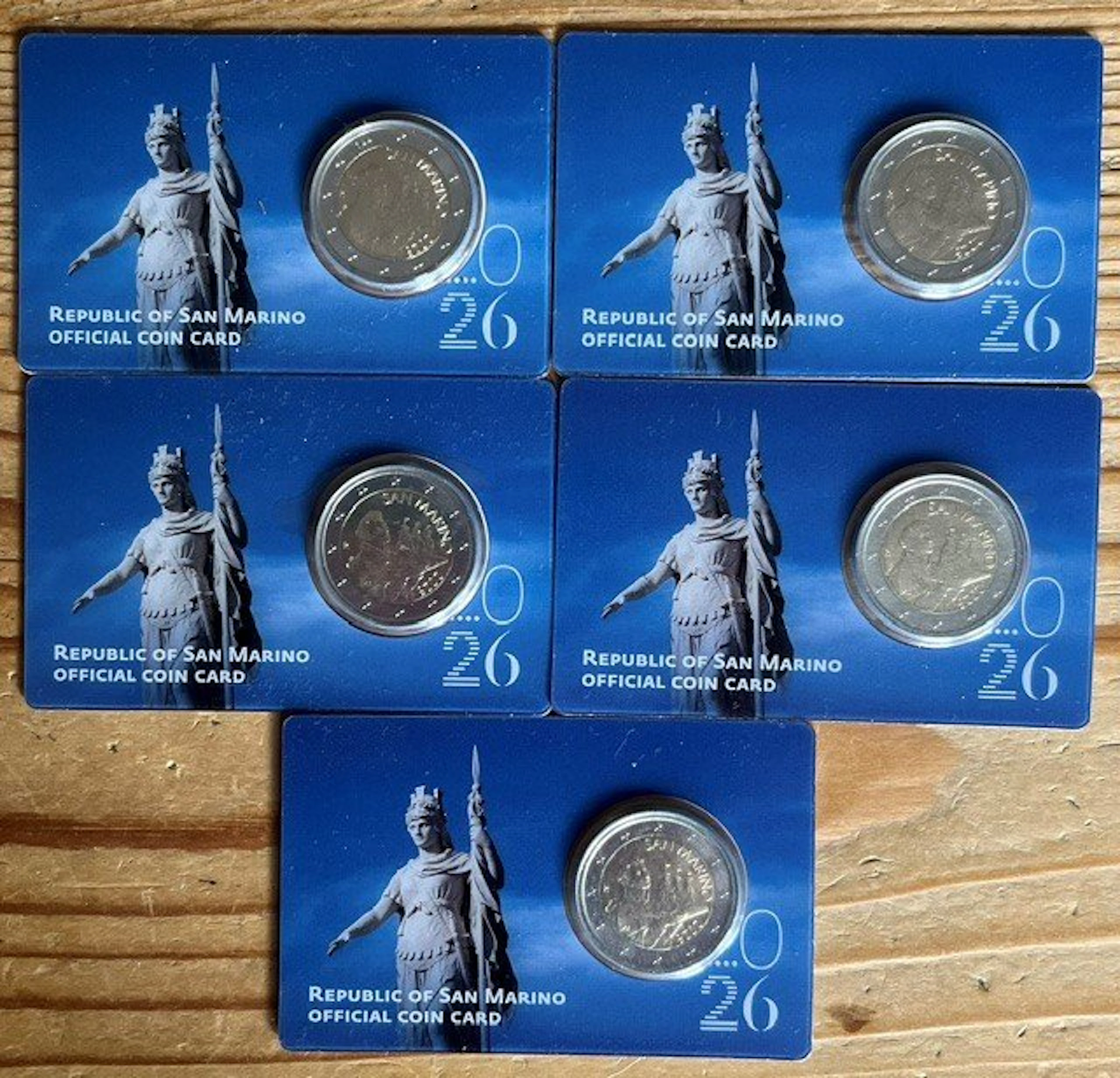 San Marino. 2 Euro 2026 (5 stuks) (No reserve price)