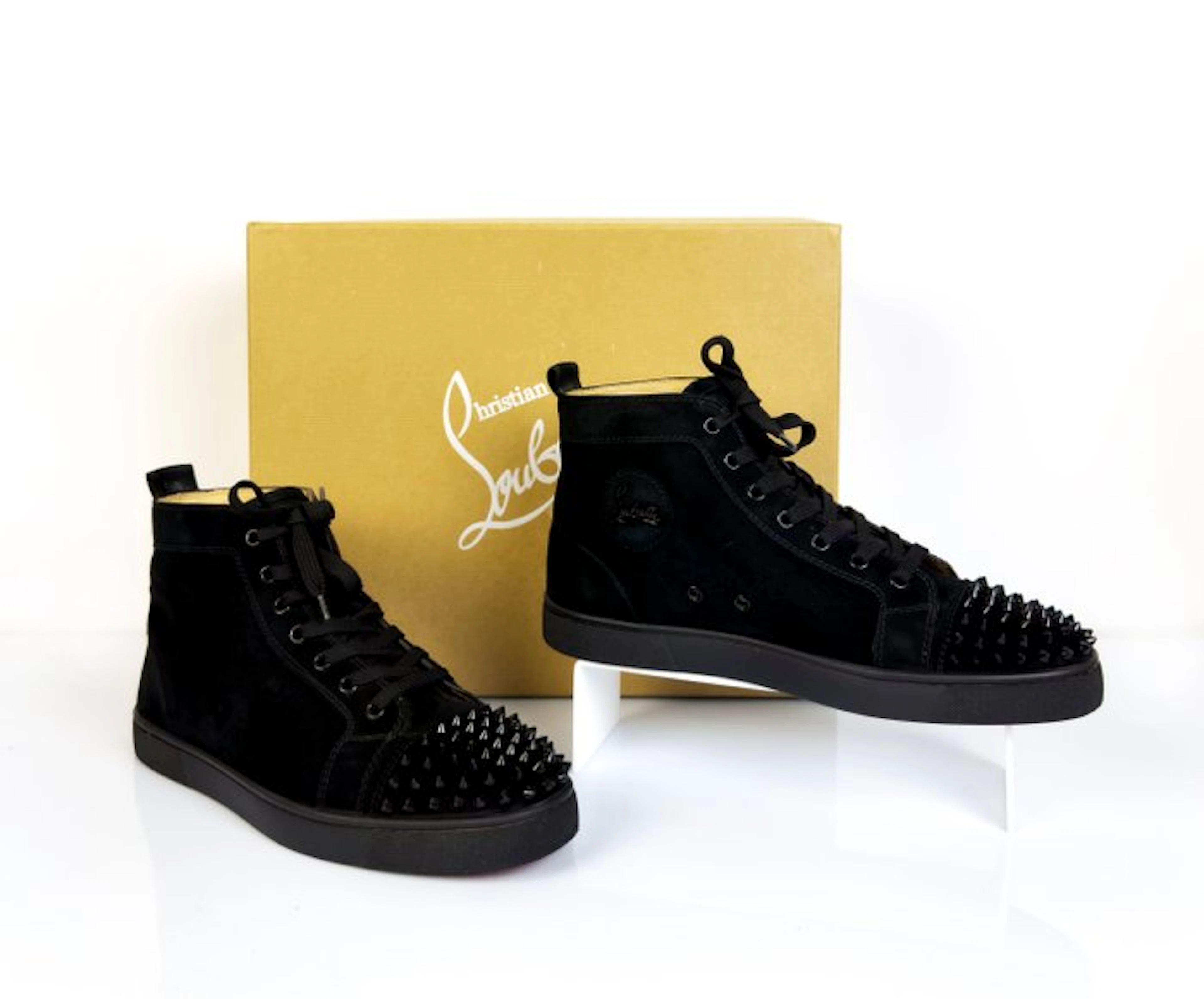 Christian Louboutin - Lou Spikes Orlato suède - High-top...