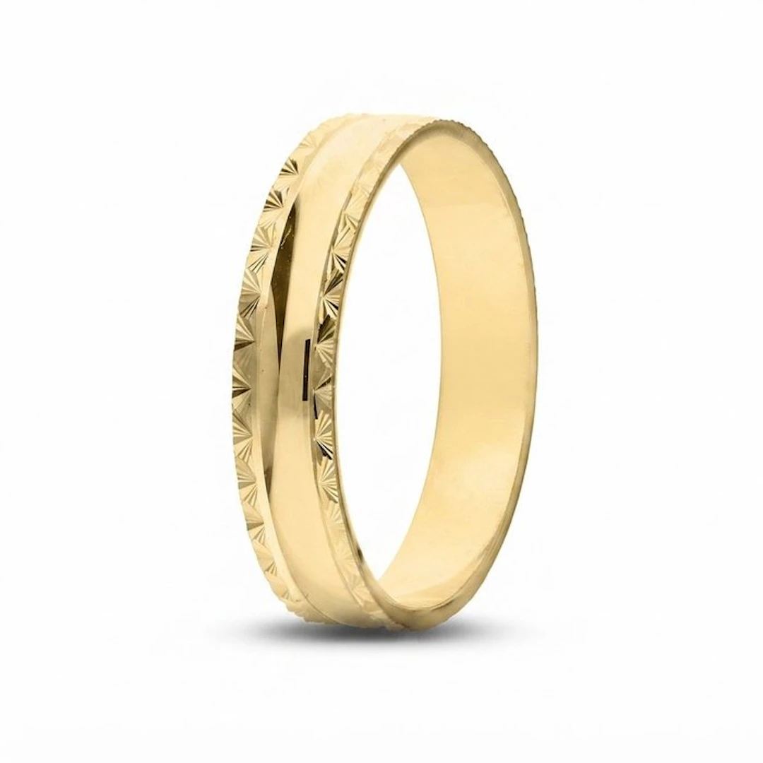 Ring - 18 kt. Yellow gold - Anemone wedding band 3.1 g 18kt