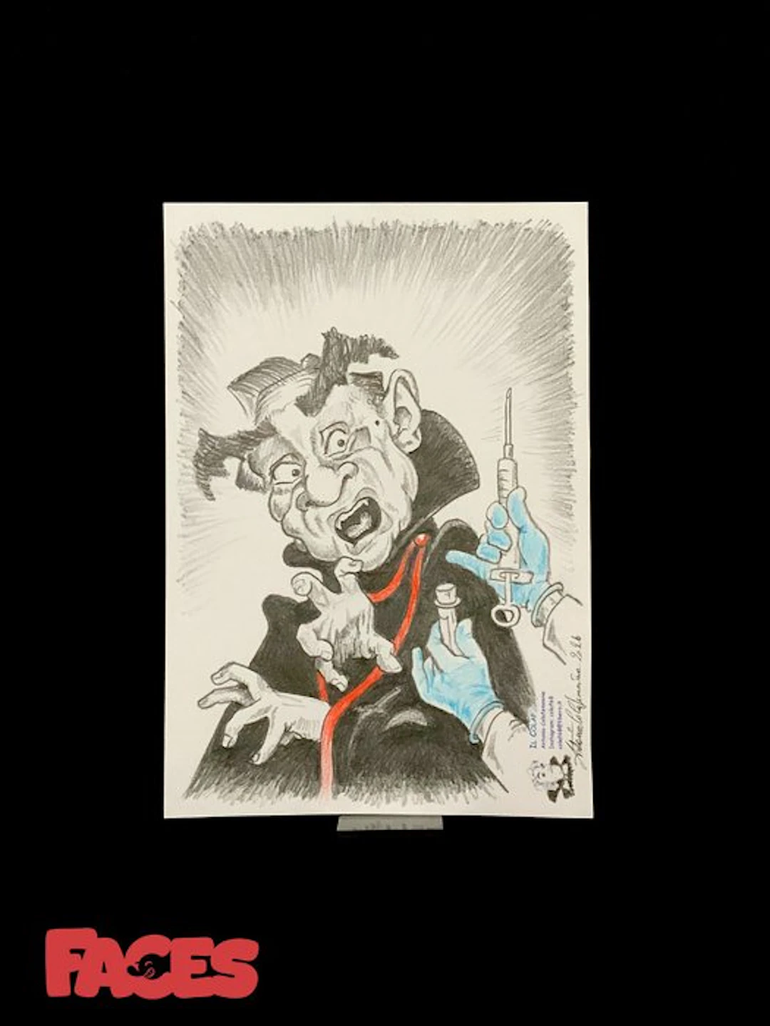 Colafemmina Antonio - 1 Original drawing - Faces - Le...