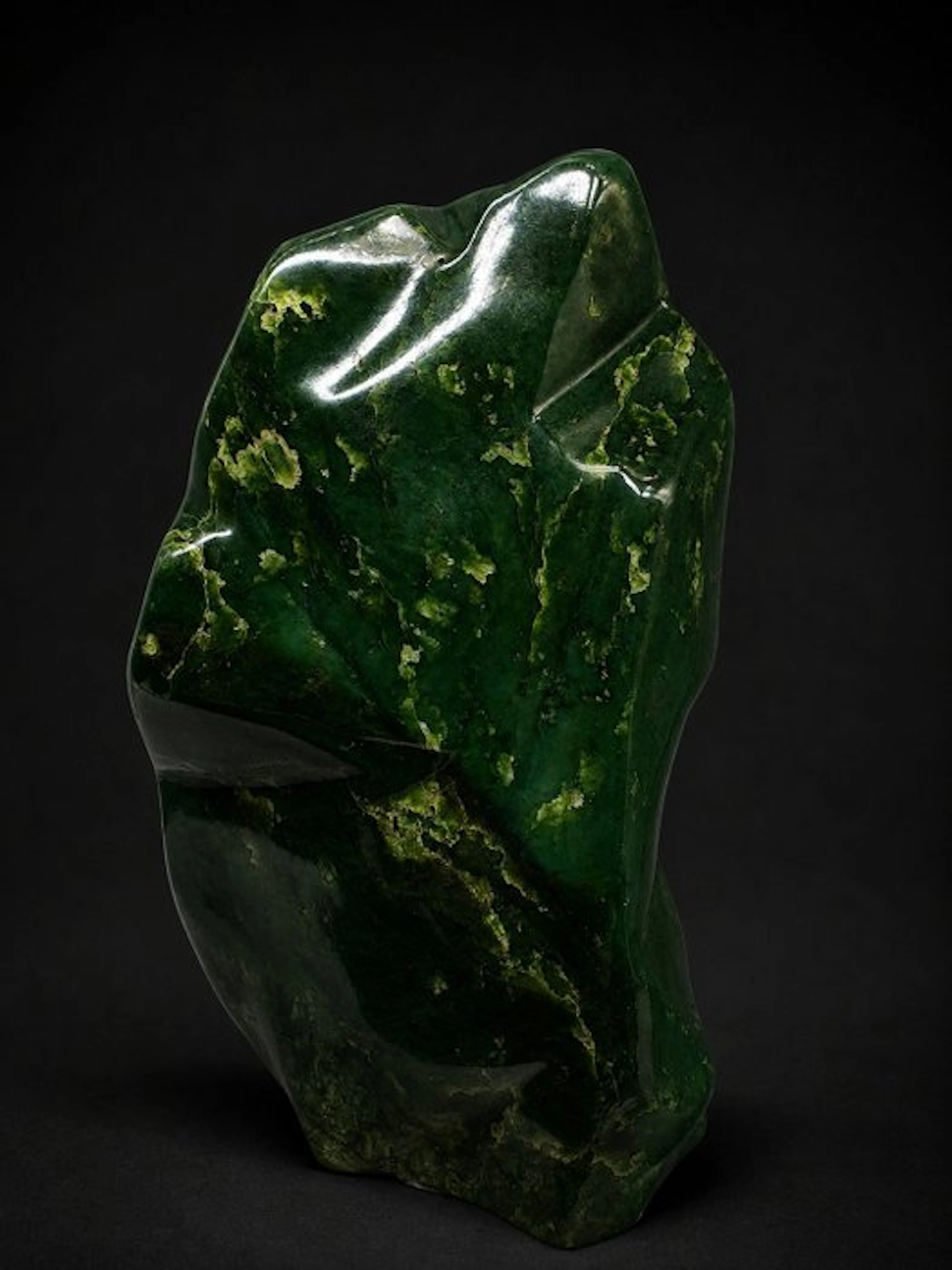 Beautiful Polished Nephrite Jade Freeform – Deep Green...