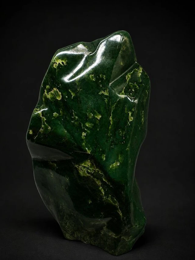 Beautiful Polished Nephrite Jade Freeform – Deep Green...