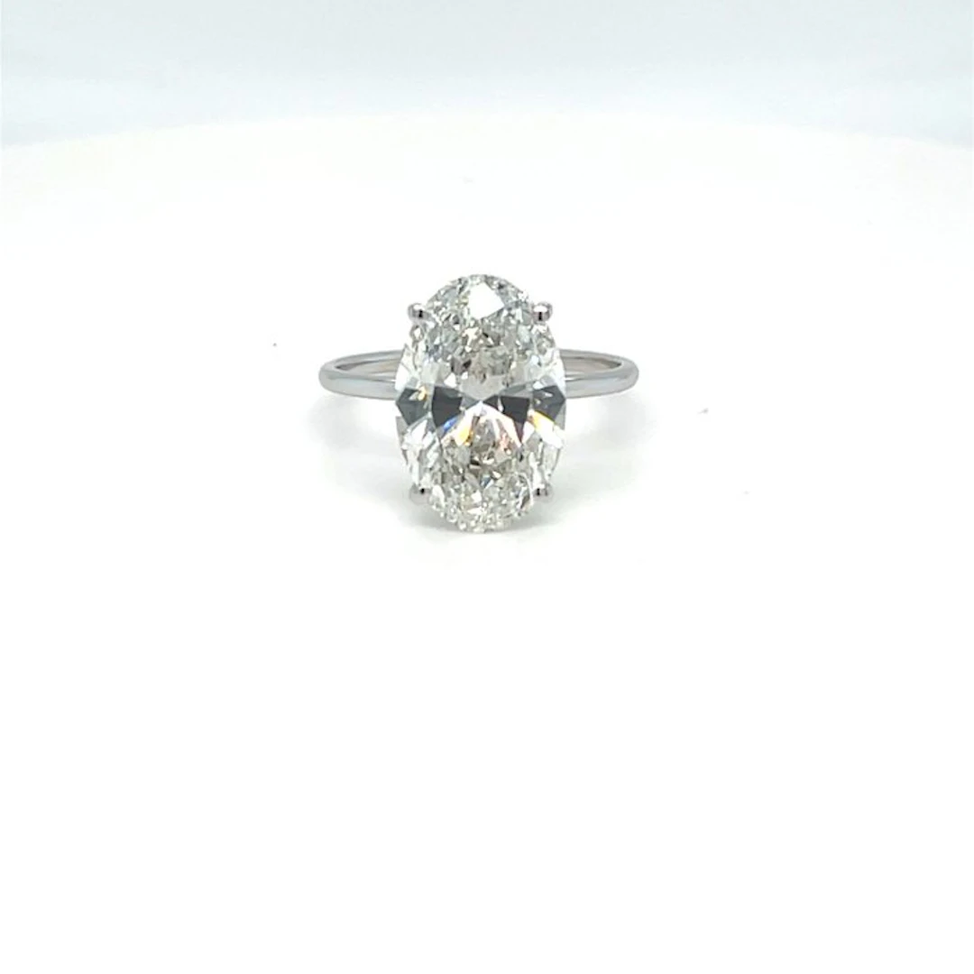 No reserve price - Ring - 14 kt. White gold - 3.01ct. tw. Diamond (Lab-grown)