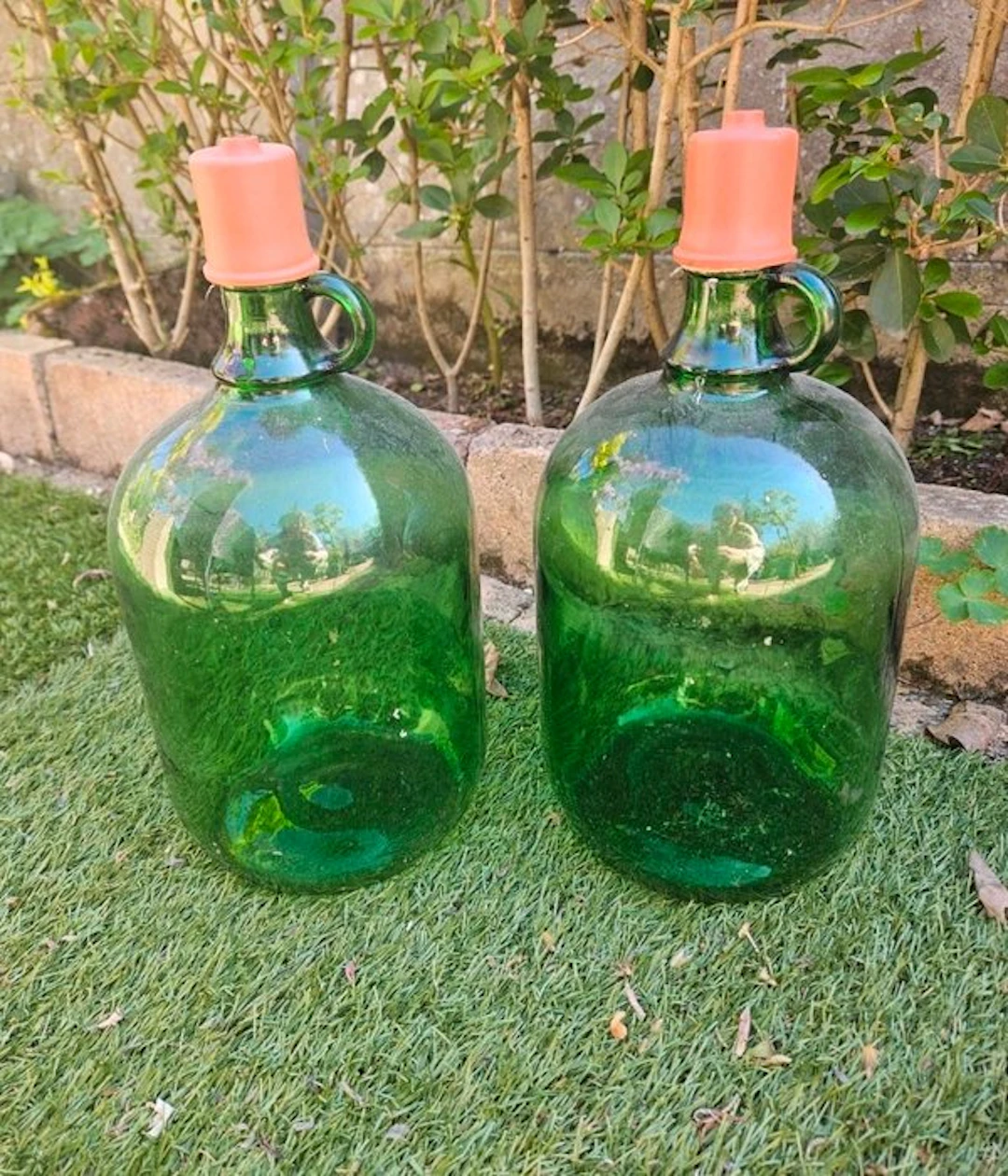 Bottle vase (2) - Glass - jade green bottle vases