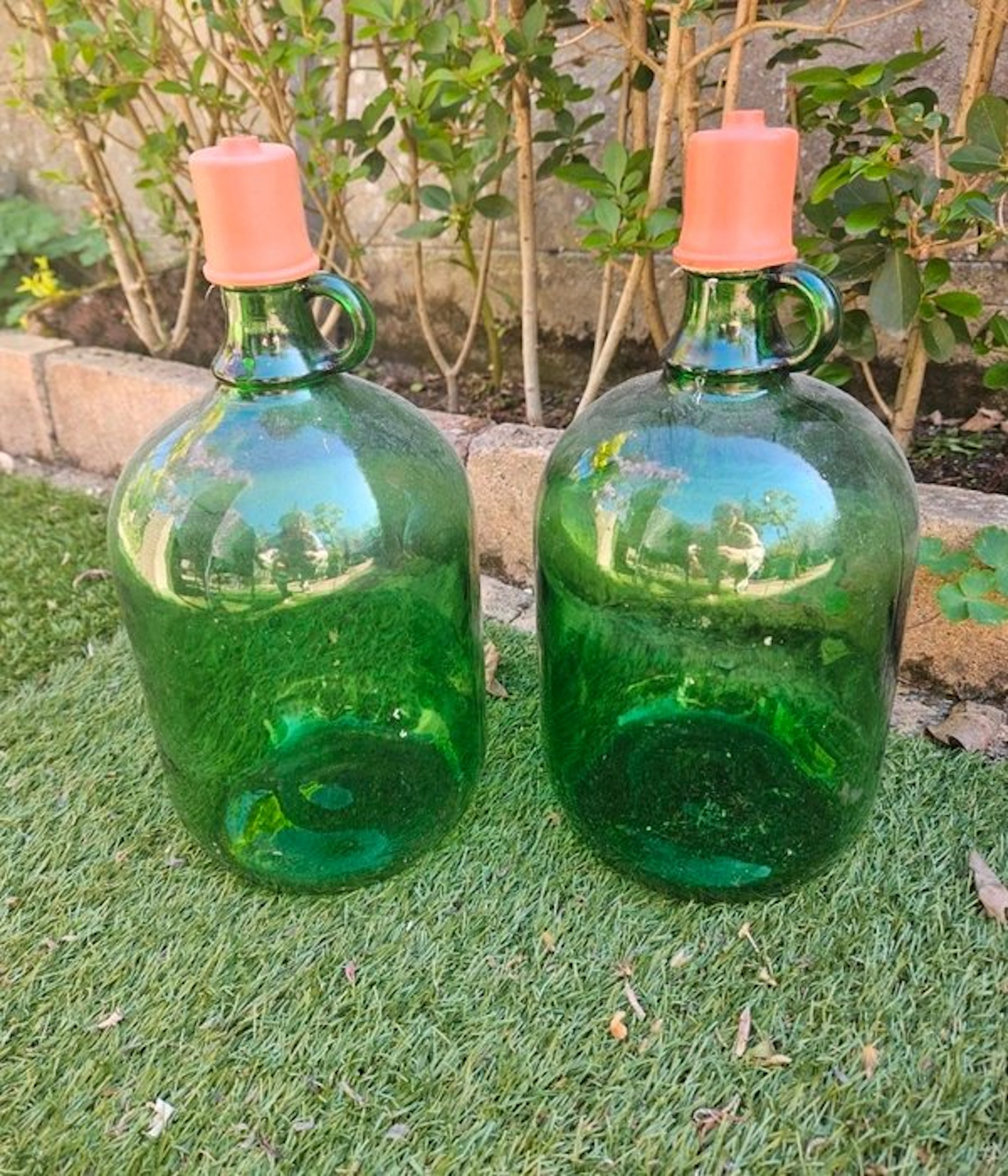 Bottle vase (2) - Glass - jade green bottle vases
