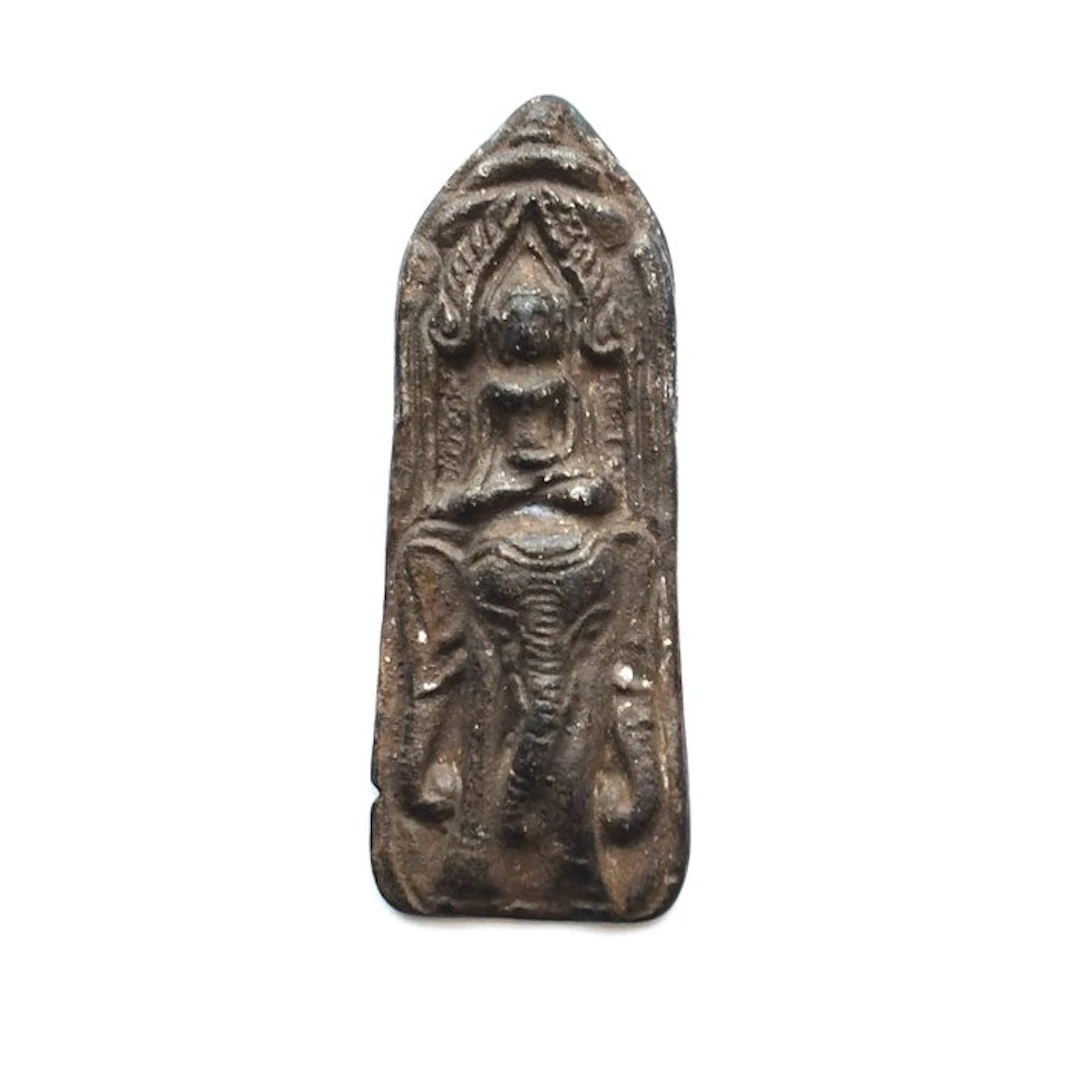 Ancient Indochinese Mixed Metal XS Buddha Riding a Holy...