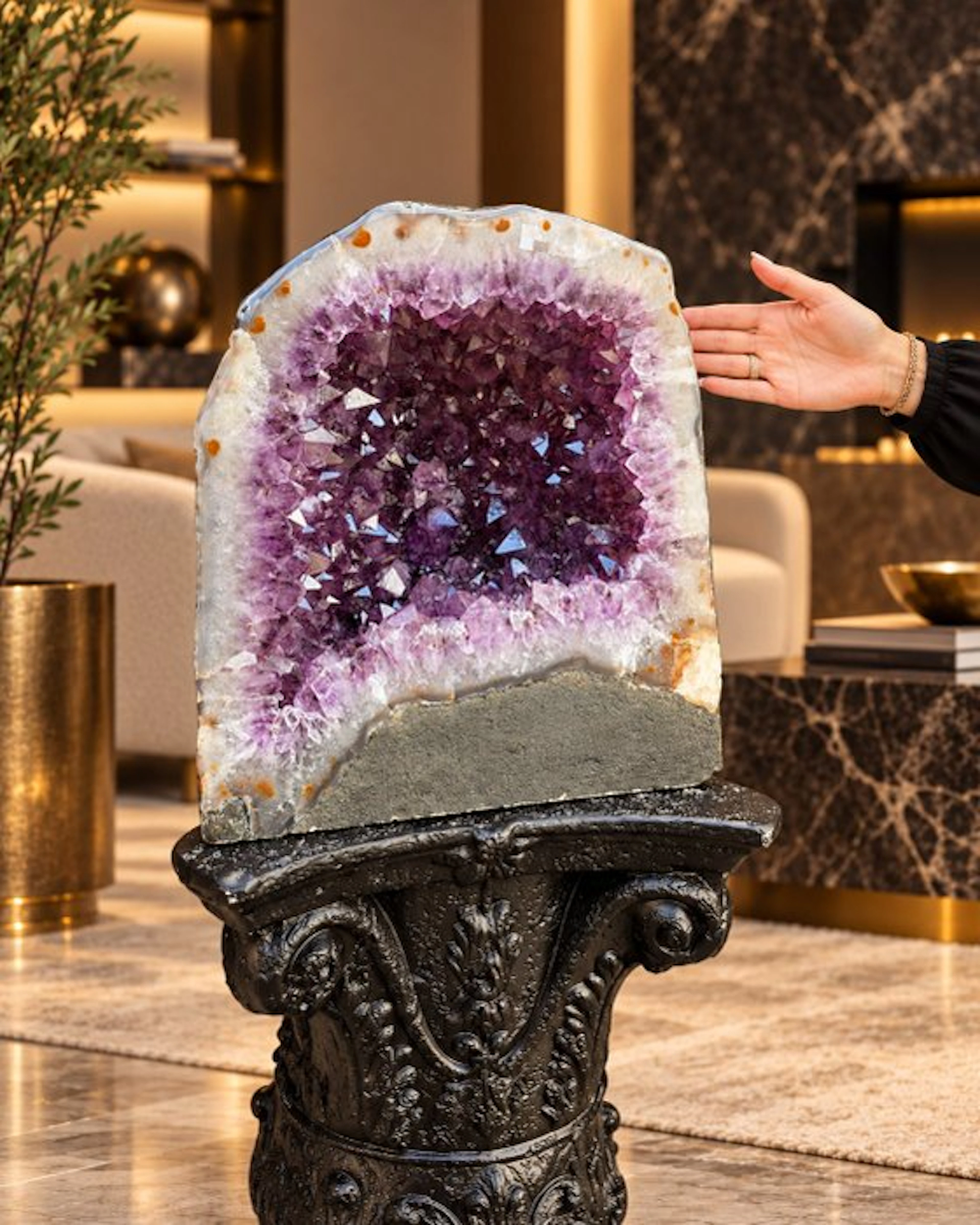 Full Polished! - XL Amethyst Geode + Certificate - Height...
