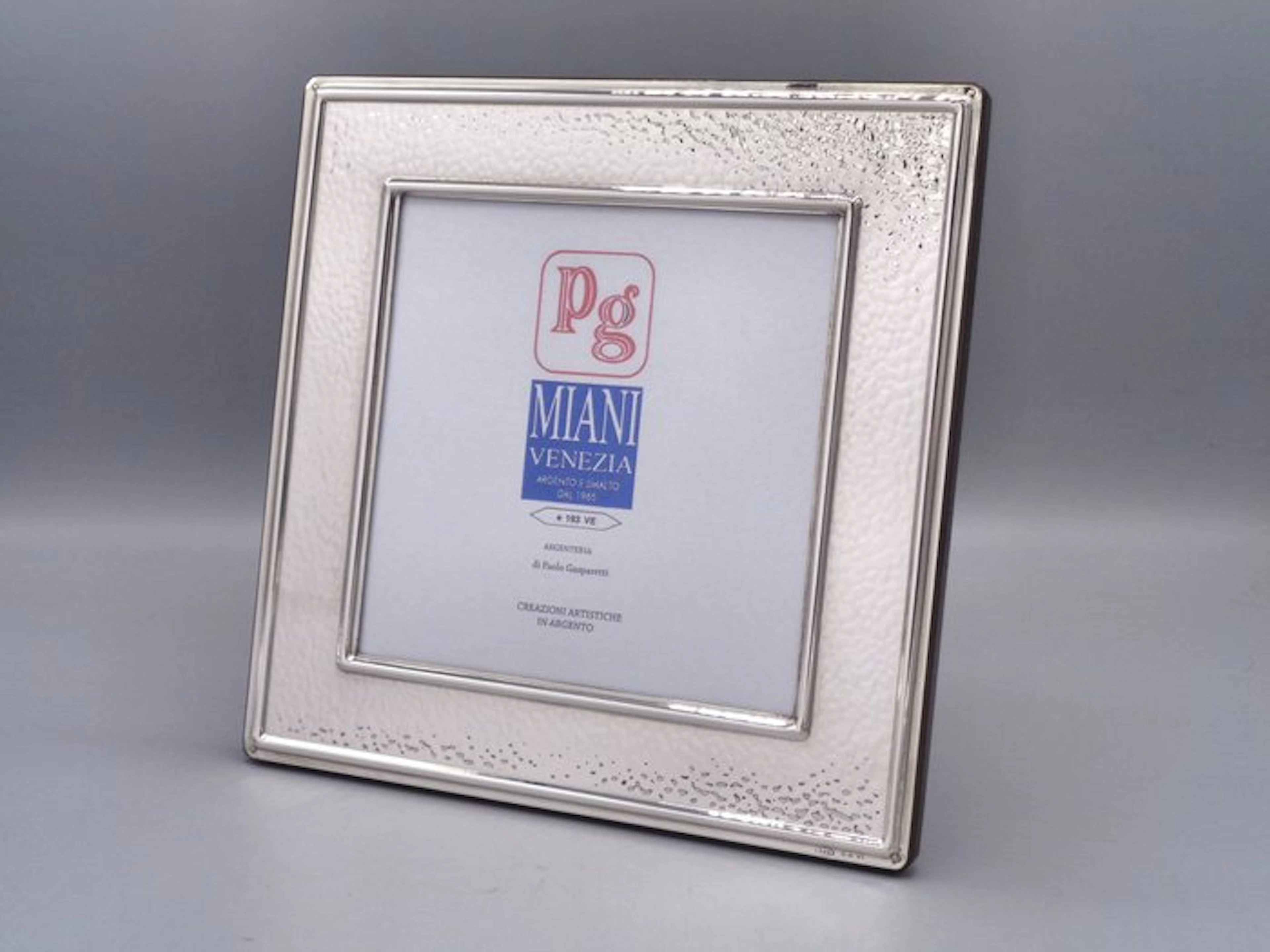 PG-Miani Argenteria - Picture frame - .925 silver - Hammered 13x13