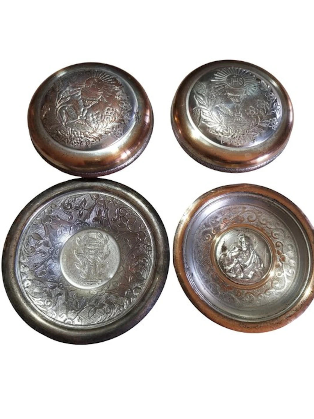 Lot 2 Patene + 2 Pissidi (4) - Silverplated - 1920-1930