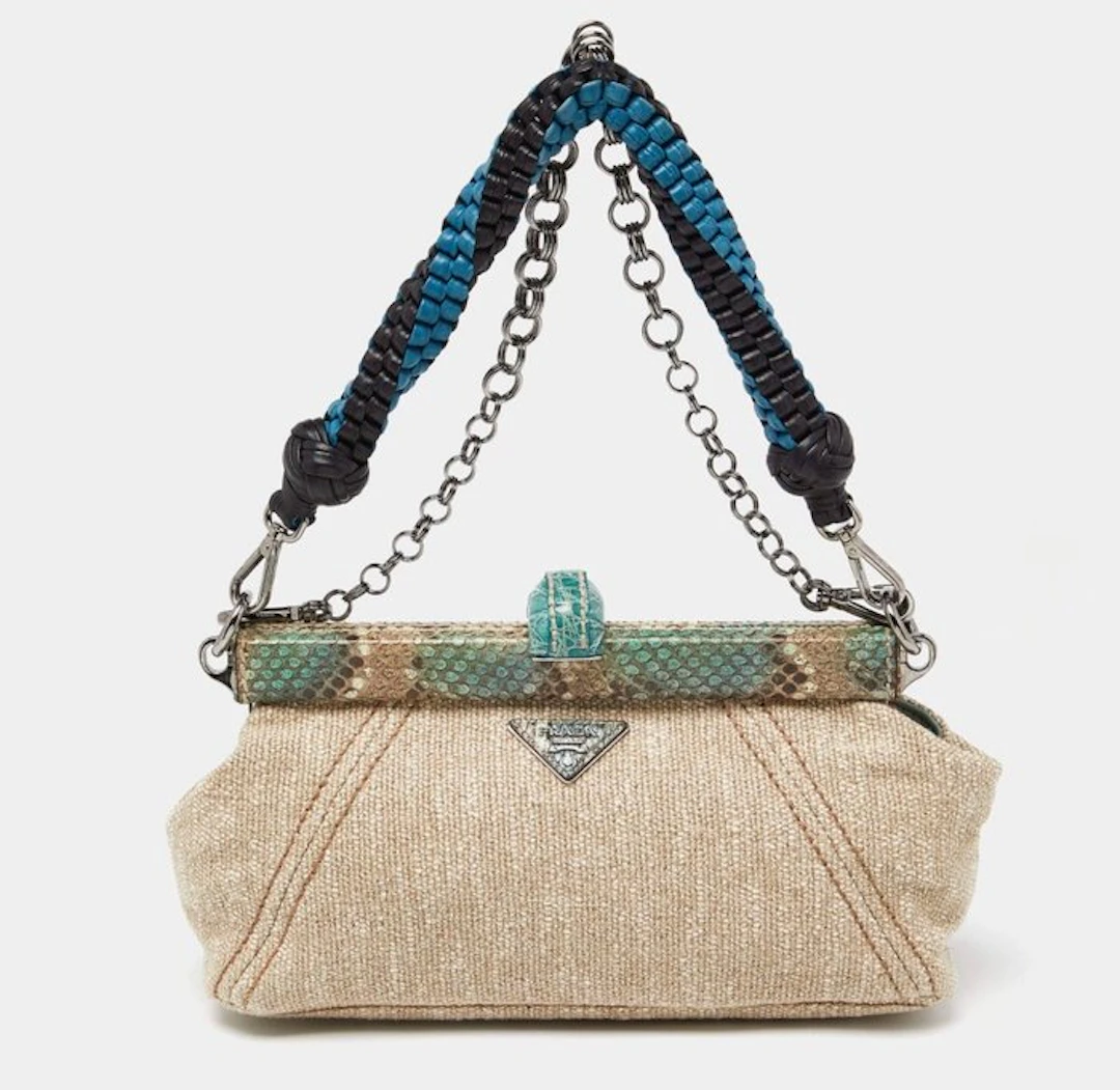 Prada - prada lino twist frame bag - Shoulder bag