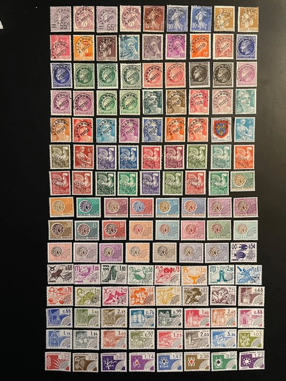 France - 1922/1996 pre-obliterated stamps, numbers between 42 and 253. - Yvert