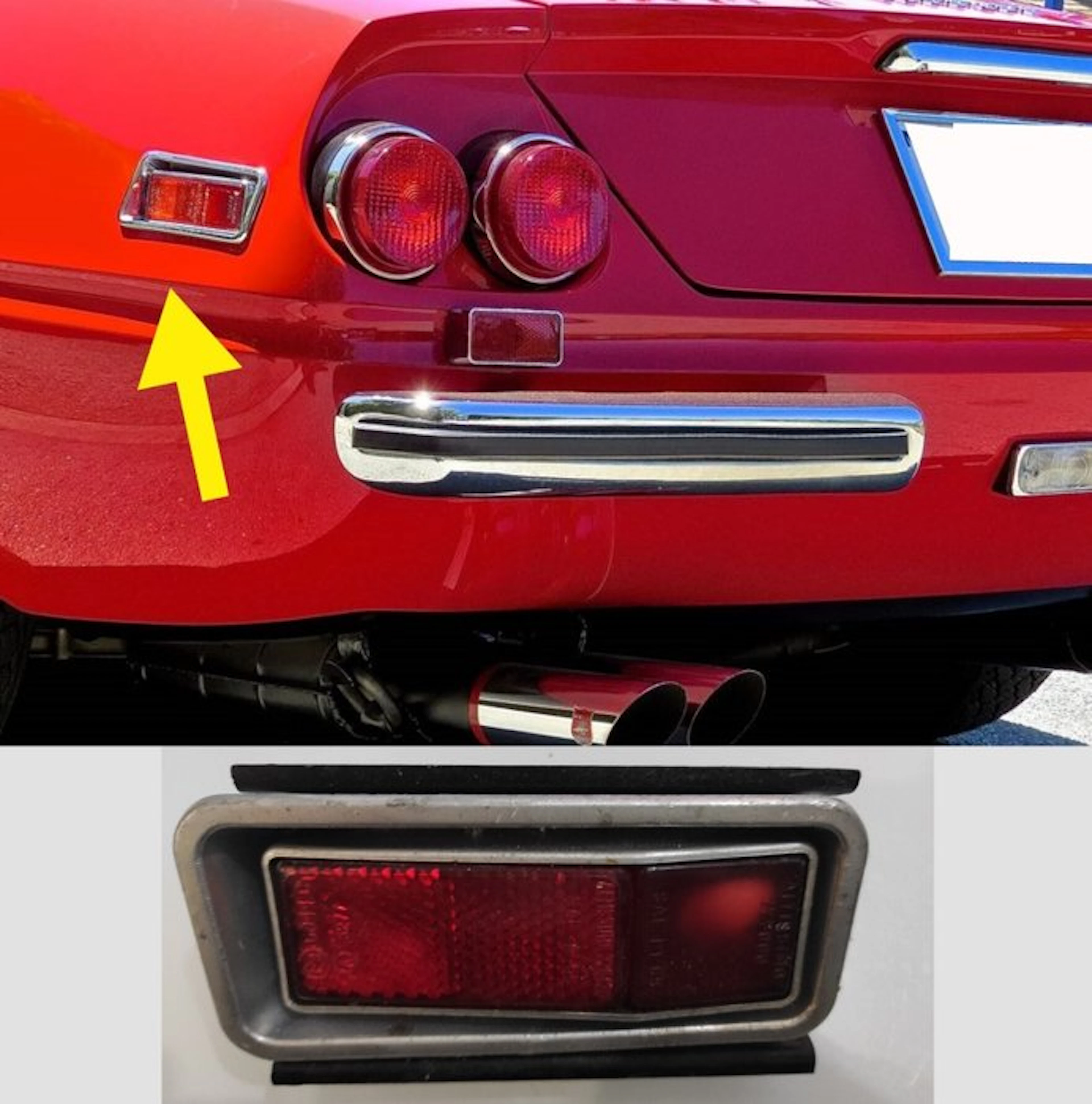 Ferrari Daytona & Ferrari 365 GTC4 rear sidemarker assembly
