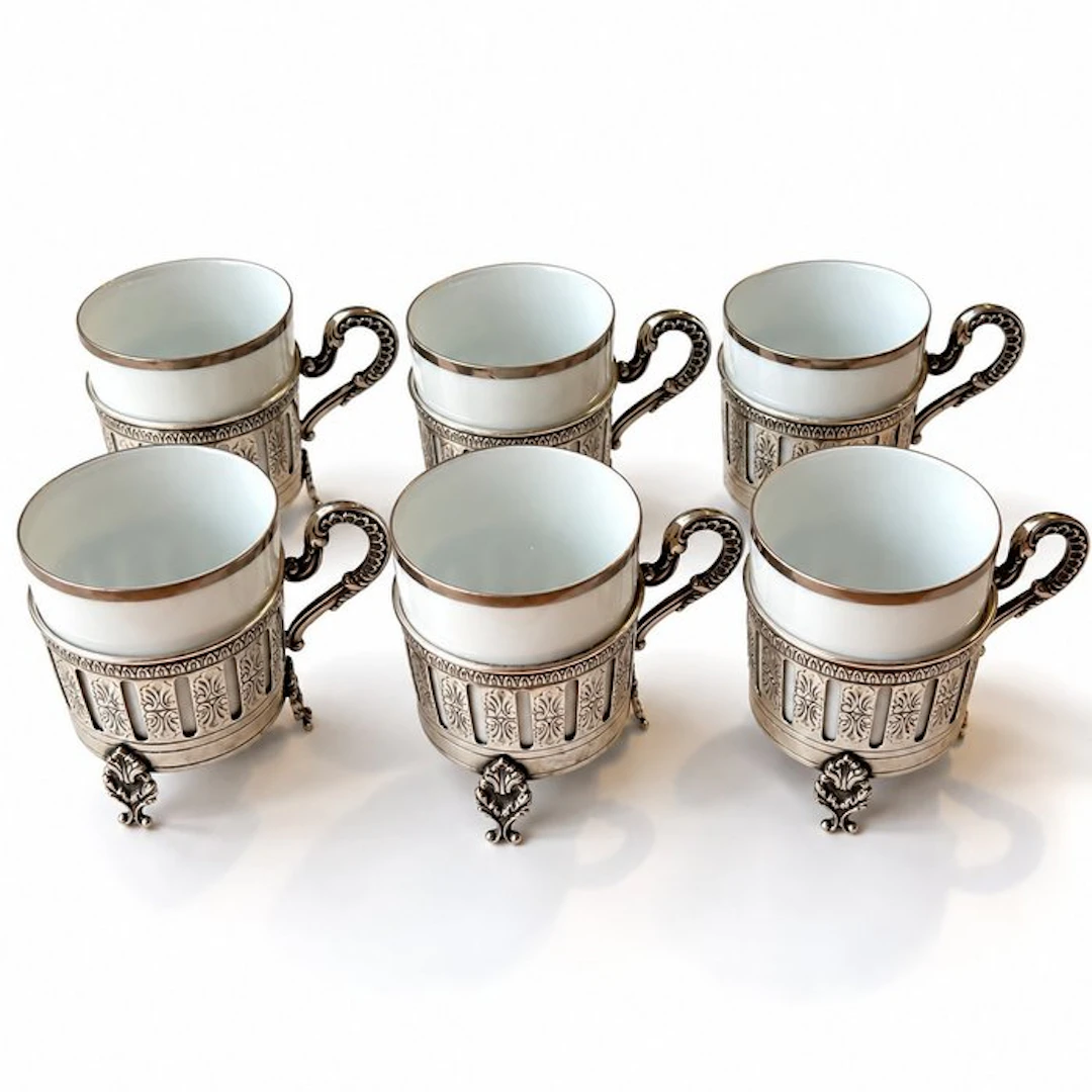 Coffee set for 6 (6) - .800 silver