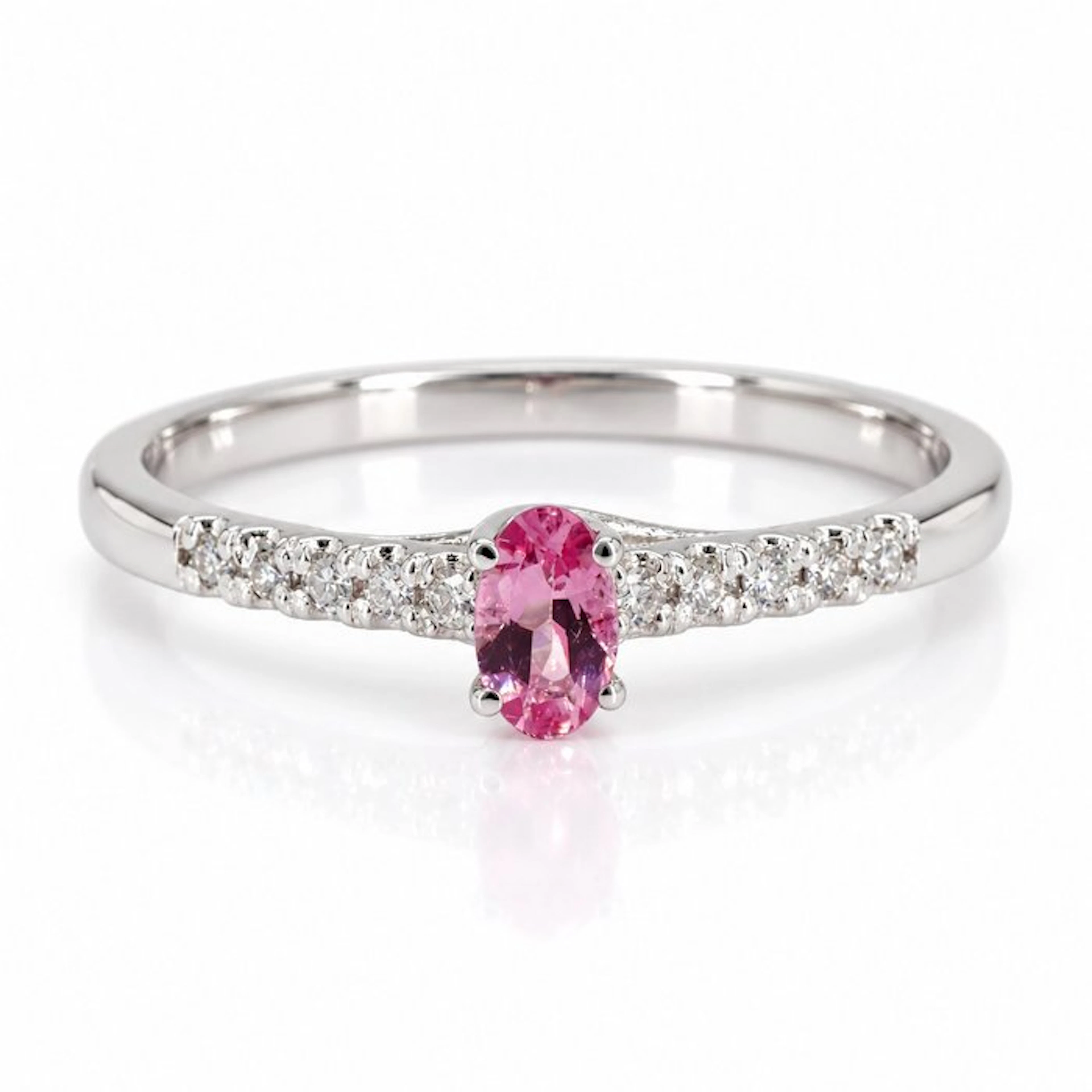 Ring - 18 kt. White gold Sapphire - Diamond